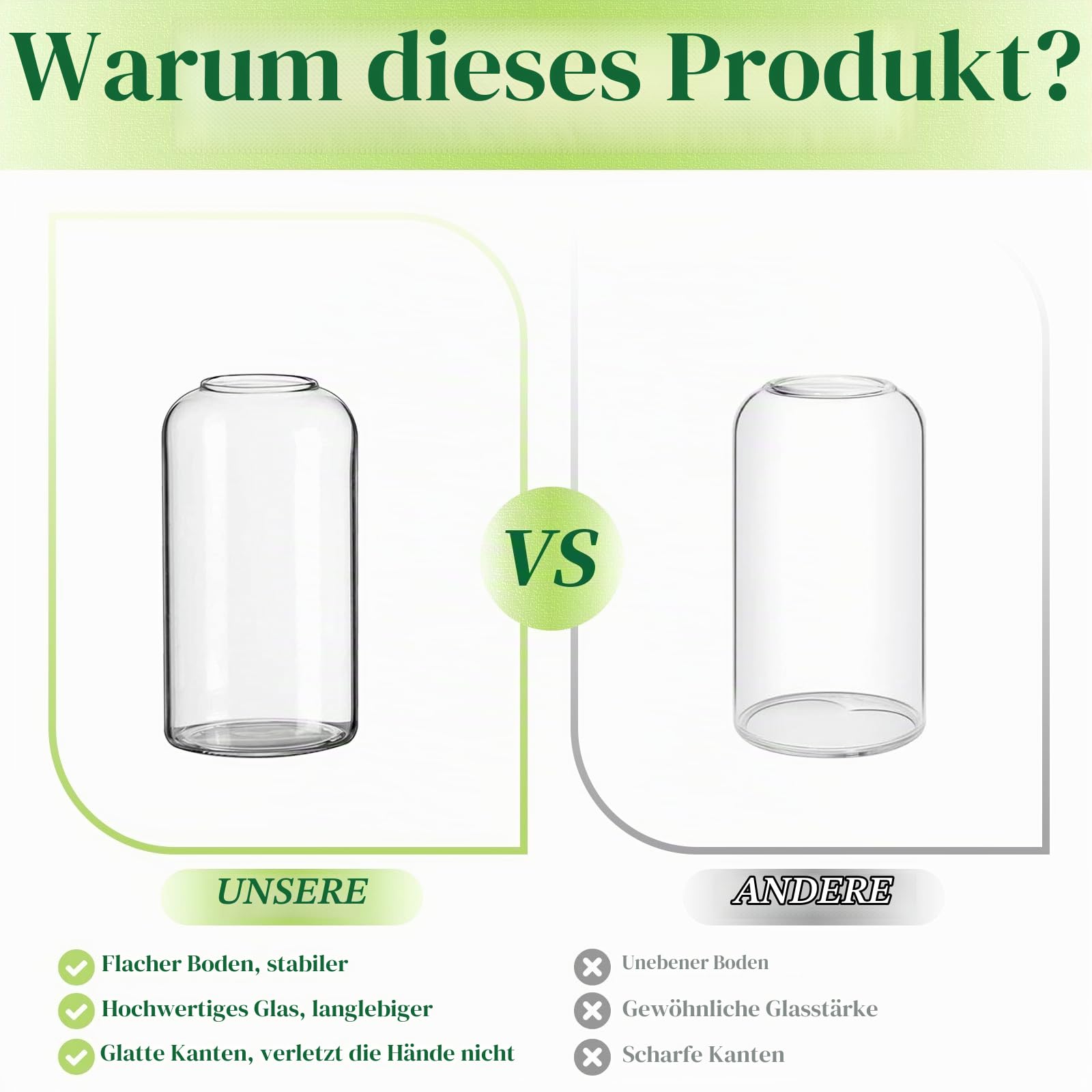 Hewory Kleine Vasen für Tischdeko, 12er Vase Glas Glasvase für Hochzeit | 10/15/18cm, Zylinder Vasen Klein Tischdeko, Modern Vasen Set für Hochzeitsdeko Party Geburtstag Wedding Home Kommunion