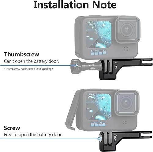 Miniatura 6 de HSU Adaptador de soporte vertical de aluminio con 14 "- 20 agujeros para Gopro Hero 121110987654 AKASO Campark Insta360 DJI Osmo Action y otras