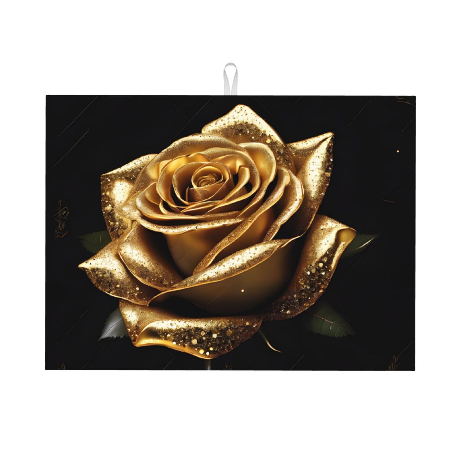 Aspoijhn Gold Rose (Gold Rose) Drying Mat For Kitchen Counter Dish Drainer Mat 18 X 24 Inch Countertop Protector For Tableware Coffee Machine