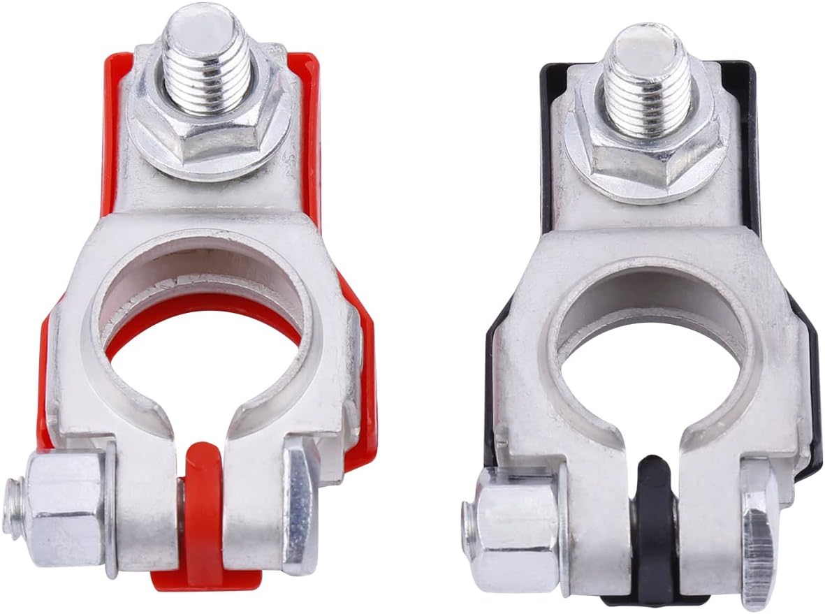 Battery Terminal Connectors(1 pair), Positive & Negative Auto Battery Cable Terminal Top Post With plastic bottoms(Copper Tinned),Fit For Nissan 243407F000,243407F001 Altima Murano etc