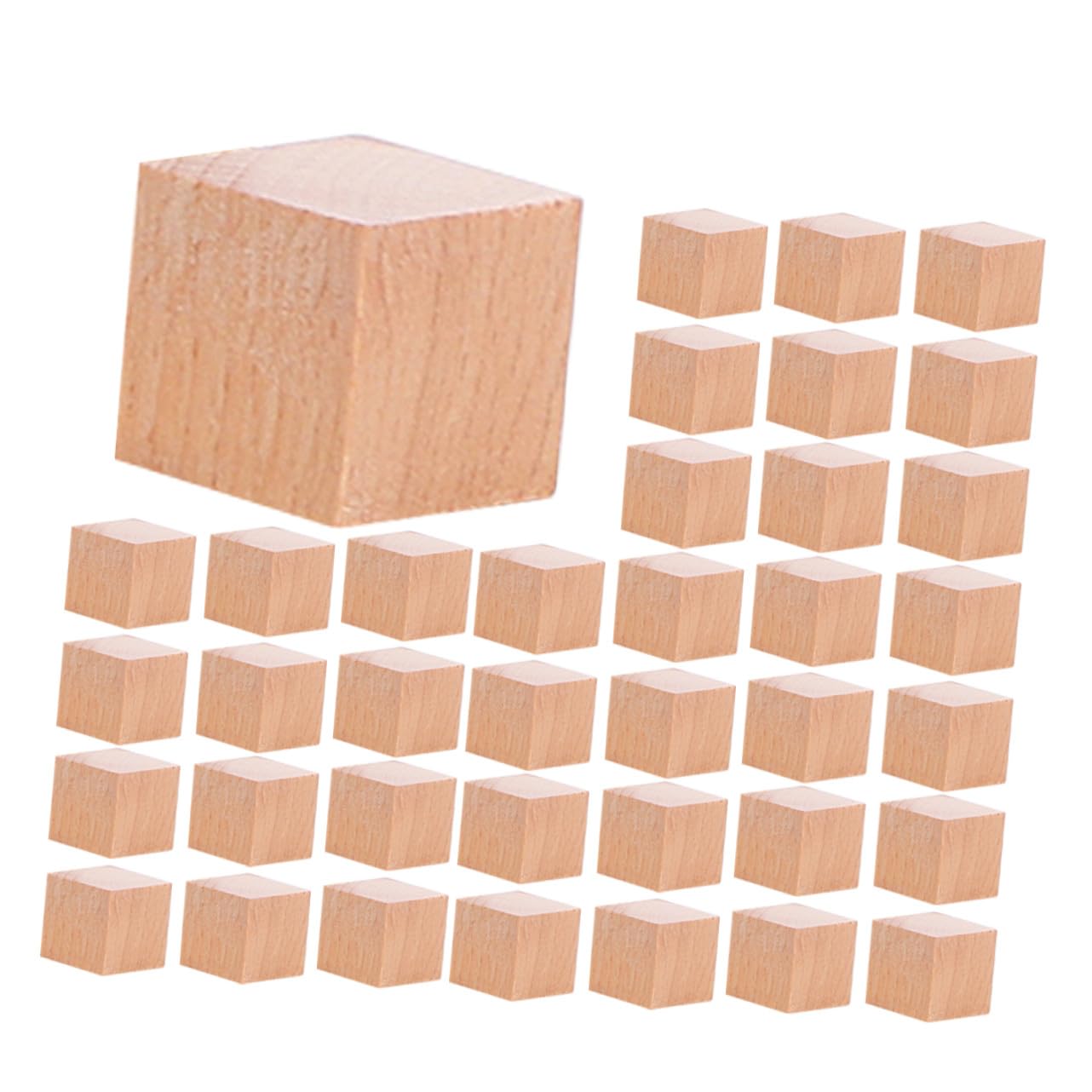Mikikit 120pezzi Blocchi Quadrati in Legno Non Finiti Cubetti di Legno Naturali per Artigianato e Progetti Fai da Te Piccoli Blocchi per Gioco Creativo e Interazione Familiare