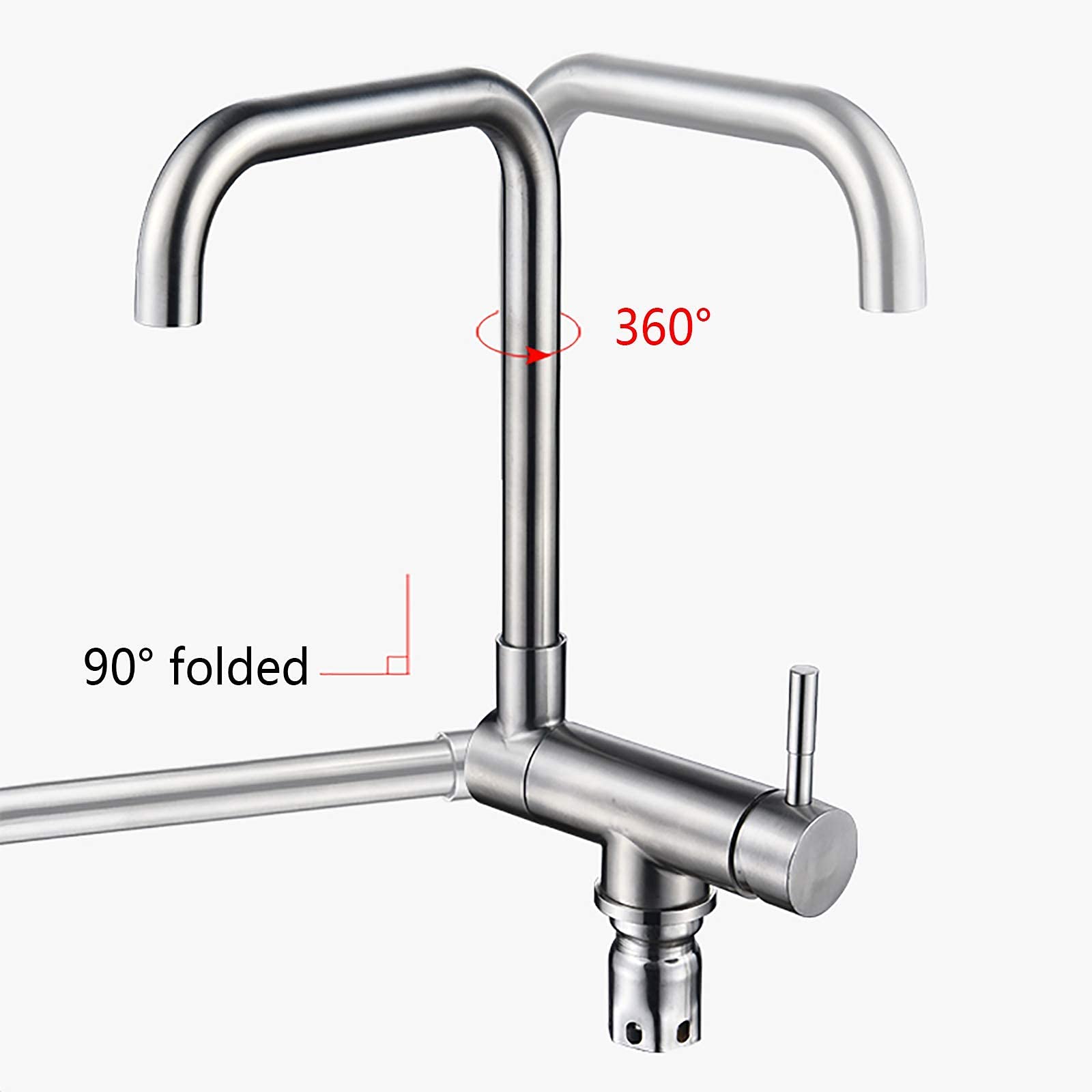 Mezclador Tap Cocina Cuarto de Baño, Giratorio Aireador Aireador Agua Ahorro Grifo Sola Manija Mezclador de Cocina Tapas Single Hole Hot And Fried Water Cash Faucet