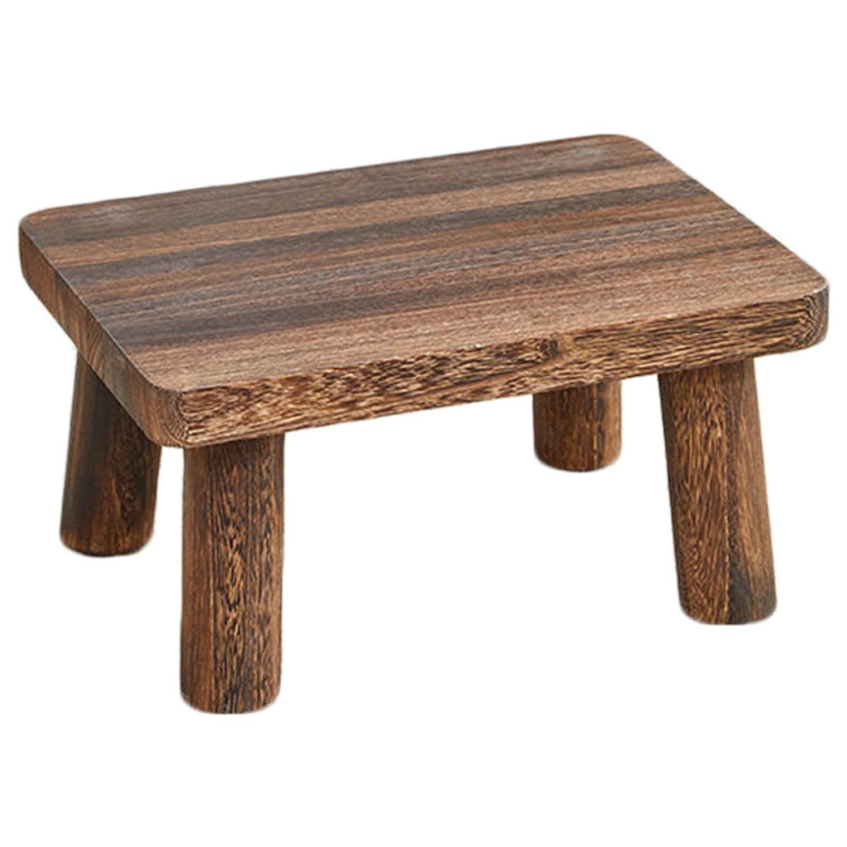 HOLIDYOYO Solid Wood Step Stool for Boys and Girls Adults Foot Rest in Kitchen Home Small Wooden Stool for Bedroom Bathroom