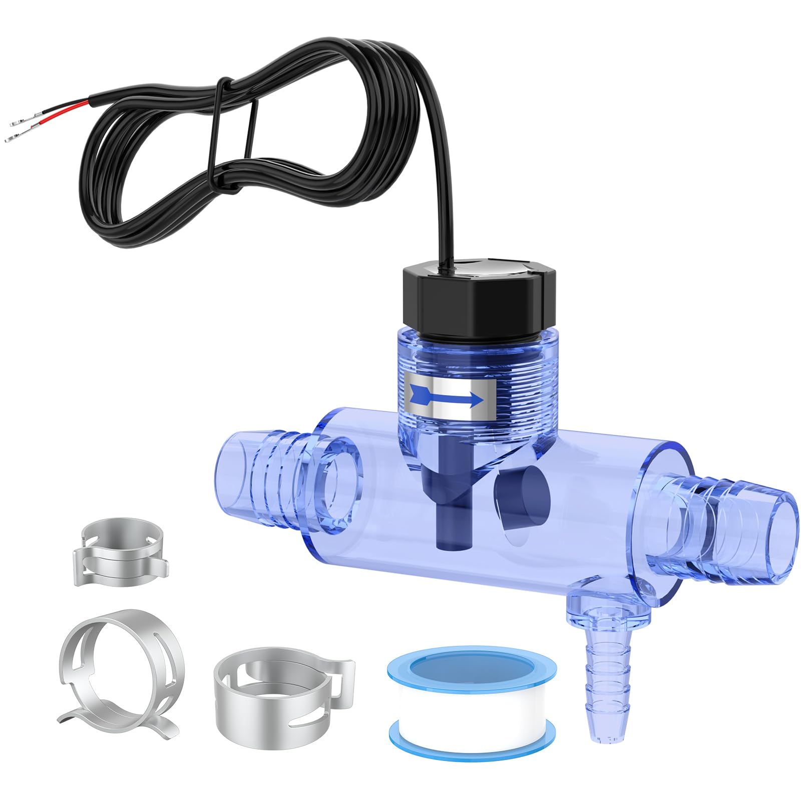 Interruttore di flusso per vasca idromassaggio Sundance & Jacuzzi Spa, ricambio per 6560-860, 6560-858, sensore di flusso completo di montaggio con T trasparente e spina a 2 pin