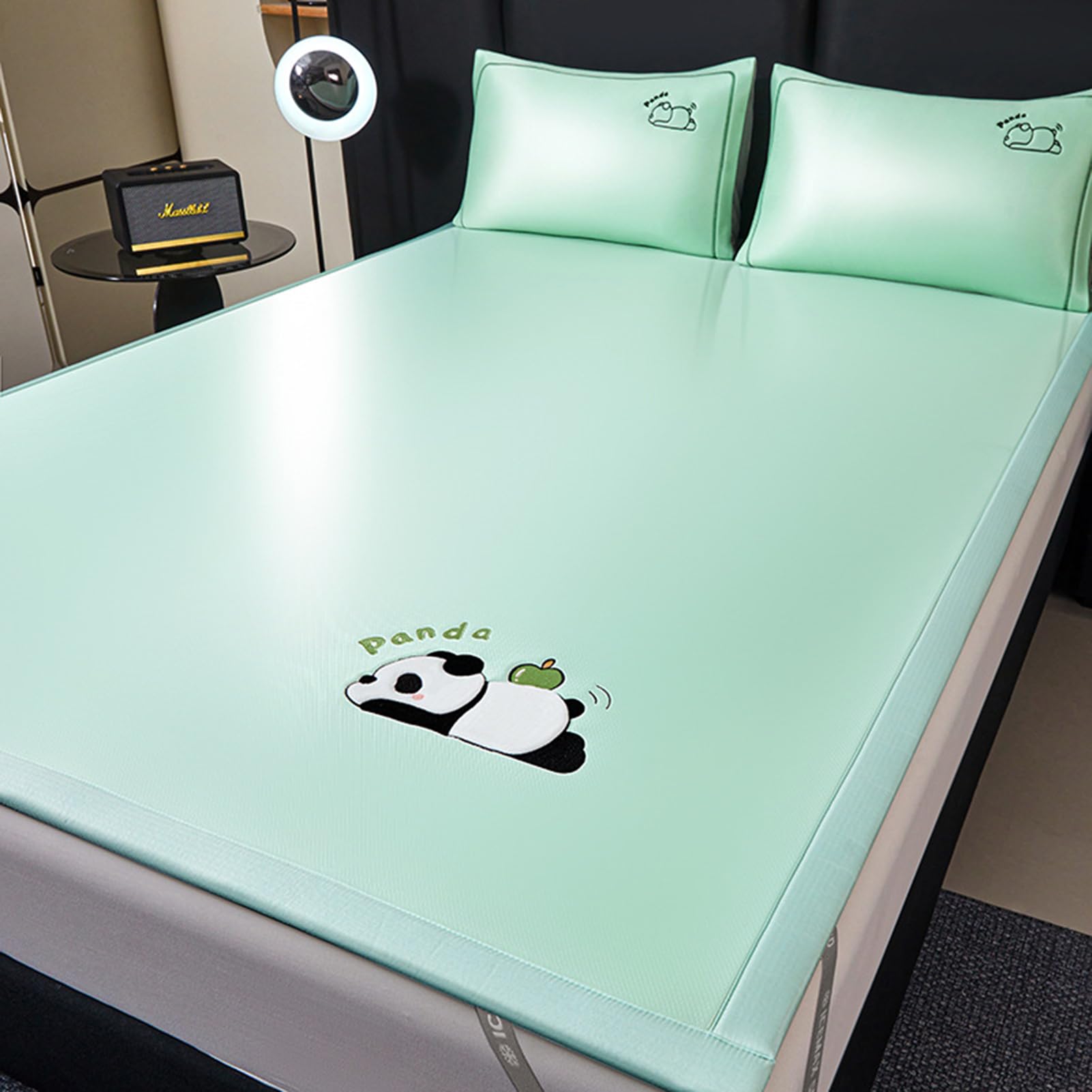 KXCVBNKLJ Ice Silk Mattress Topper ， Cooling Ice Silk Summer Sleeping Mat Topper Pad Folding Multicolor Multiple Sizes(Green,200x220cm)