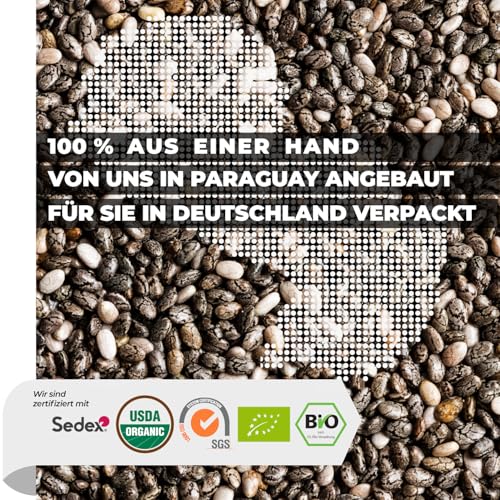 Chia Samen Bio 500g – Naturacereal Bio Chiasamen – Vegan, glutenfrei & ballaststoffreich – Hochwertiges Superfood mit Omega-3 & pflanzlichem Protein – perfekt für Smoothies, Müsli & Backen