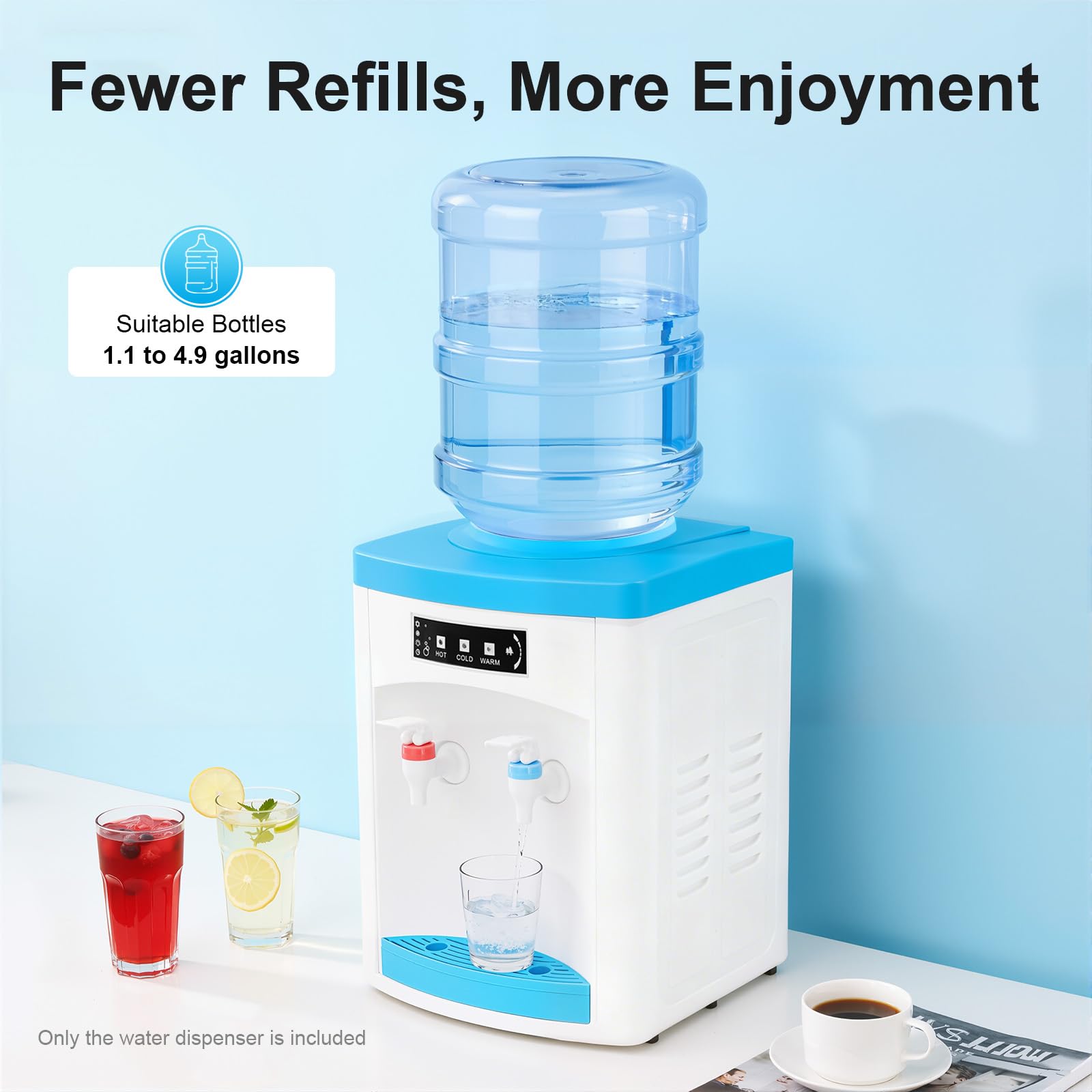 Dispensador de agua de mesa, 110 V, 550 W, carga de escritorio, dispensador de agua eléctrico de 5 galones, dispensadores eléctricos de agua caliente y fría para el hogar, estudio, oficina