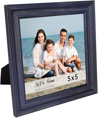 Miniatura 8 de LaVie Home Marcos de fotos de 5 x 7 pulgadas (1 paquete, negro) juego de marcos de fotos rústicos con vidrio de alta definición para montaje en
