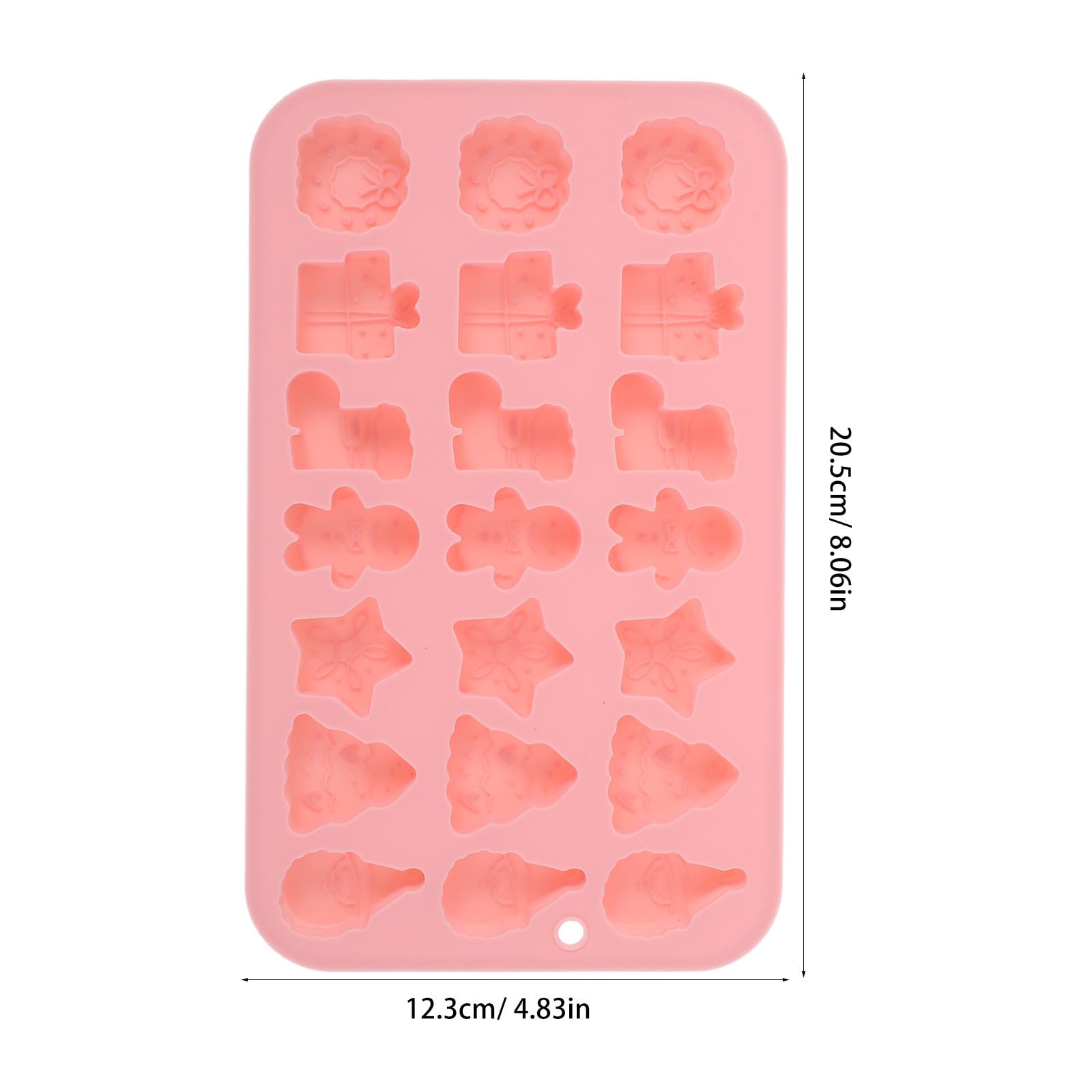 NUOBESTY 10 Unidades Molde de Silicona Navideño de 21 Cavidades Diseños 3d