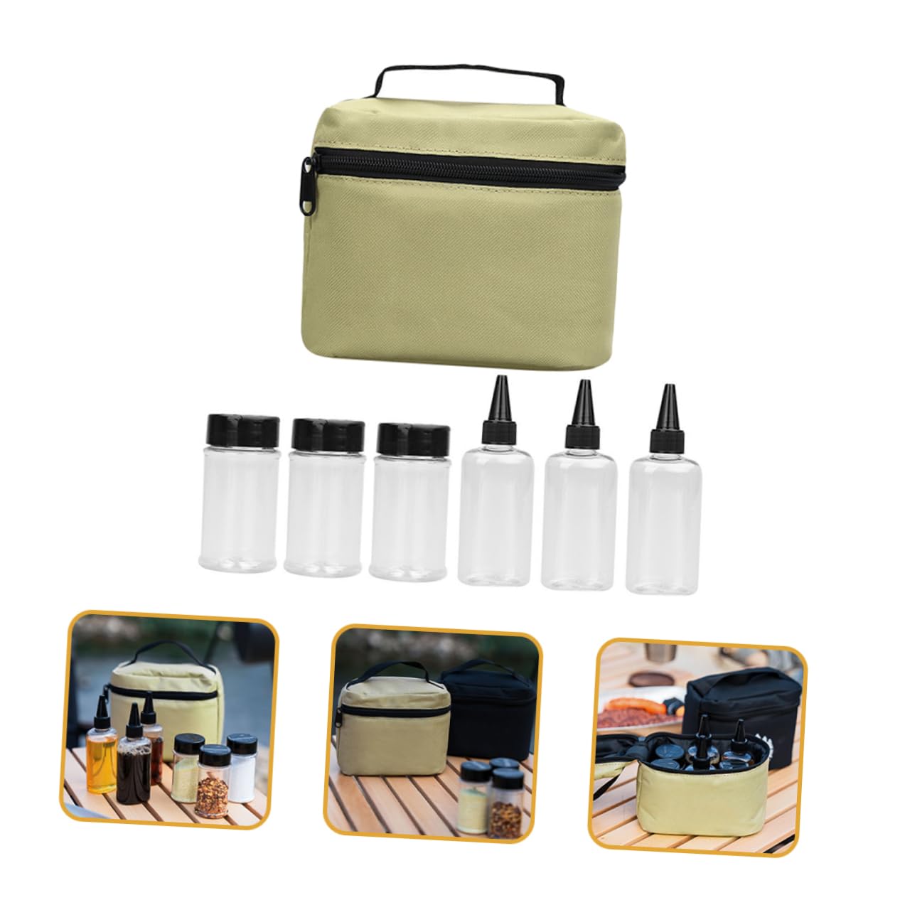 MAGICLULU 2 Juegos De Botellas De Condimentos Bolsa De Almacenamiento Frascos De Pimienta Frascos De Especias Portátiles Para Exprimir Dispensador De Aire Acondicionado Portátil