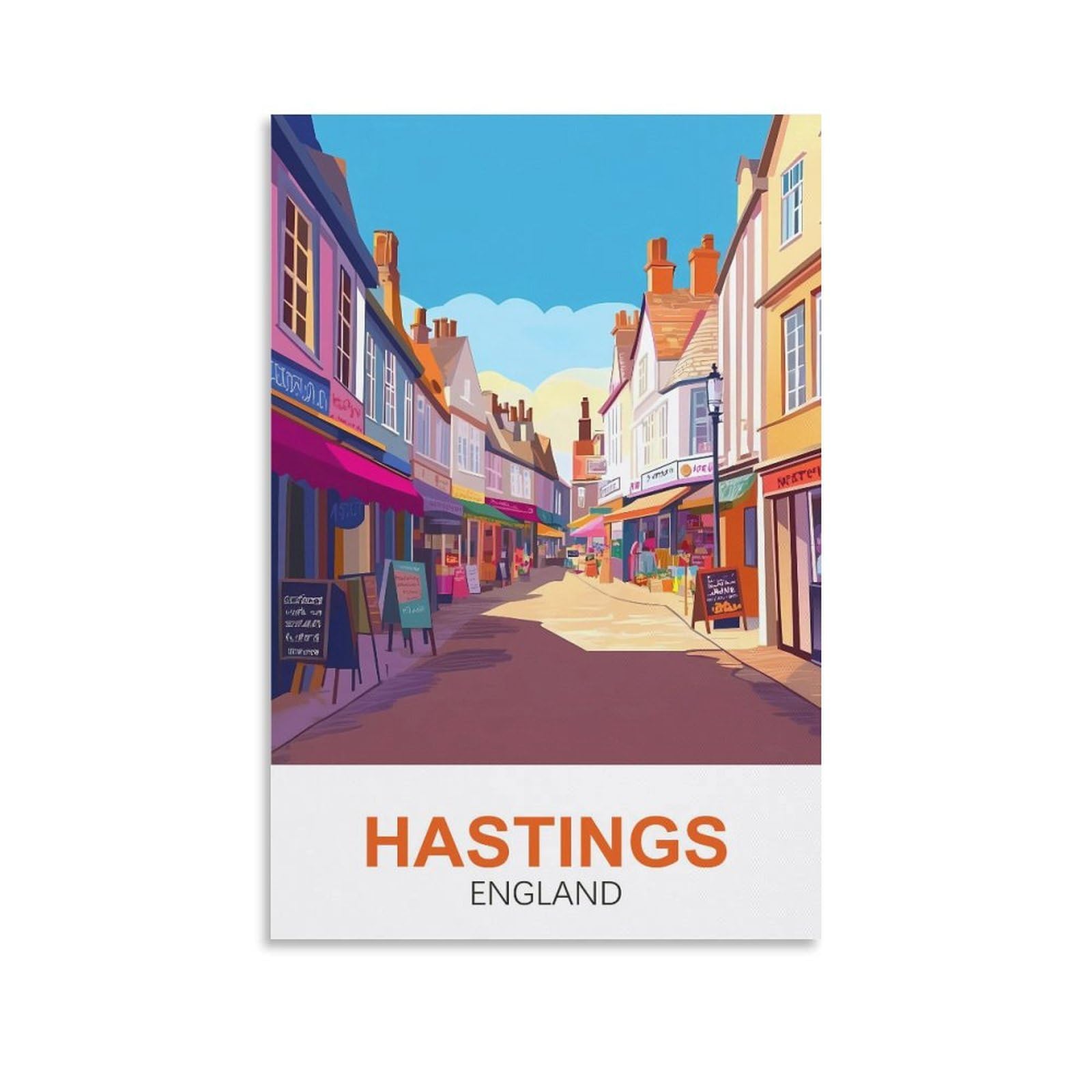 Nprzm A165 Metal Signs Hastings England Poste Tin Signs Painting Cafe Opera House Art Wall Decoration Plaque 15X30cm