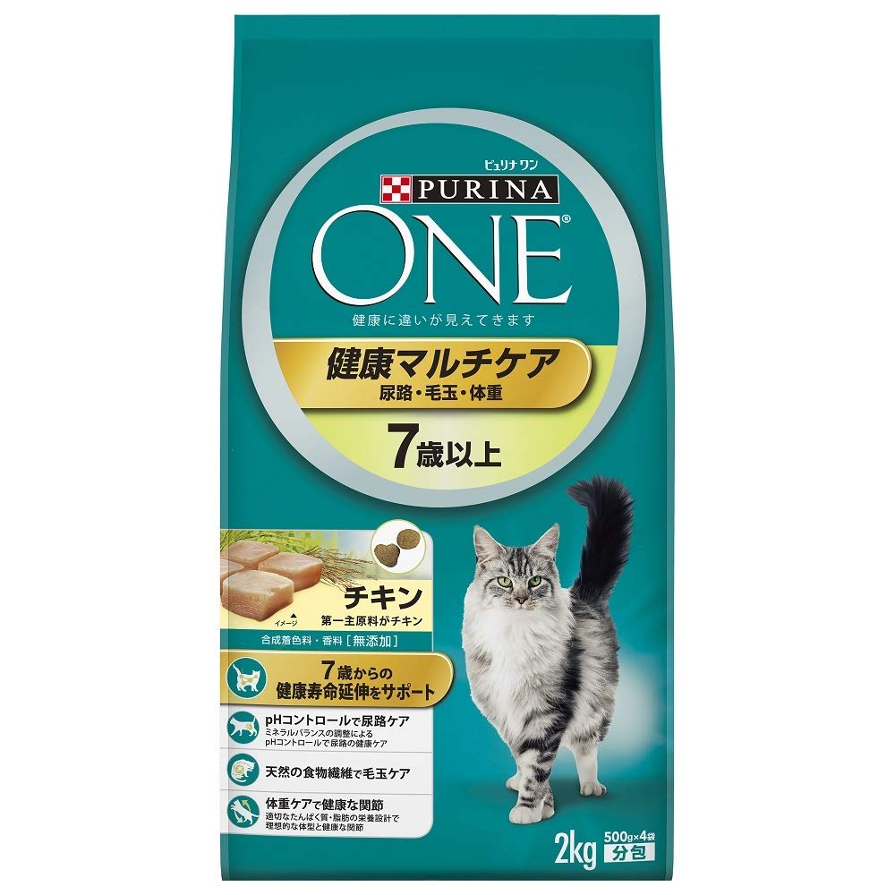 Amazon | ピュリナワン キャット 健康マルチケア 7歳以上 チキン 2kg×3 