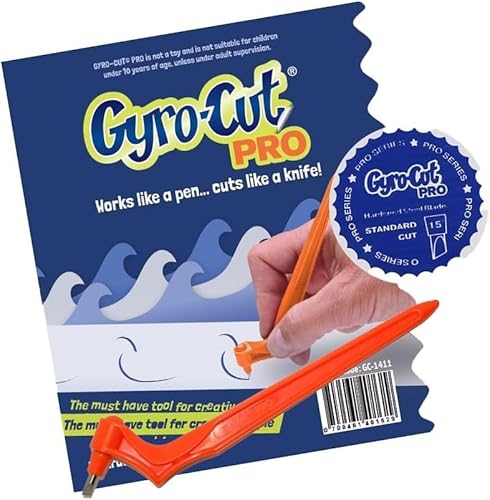 Gyro-Cut® PRO Authentiek 360° Roterend Snijgereedschap, Scalpelmes voor Knutselen en Scrapbooking met Standaardmes voor Papier