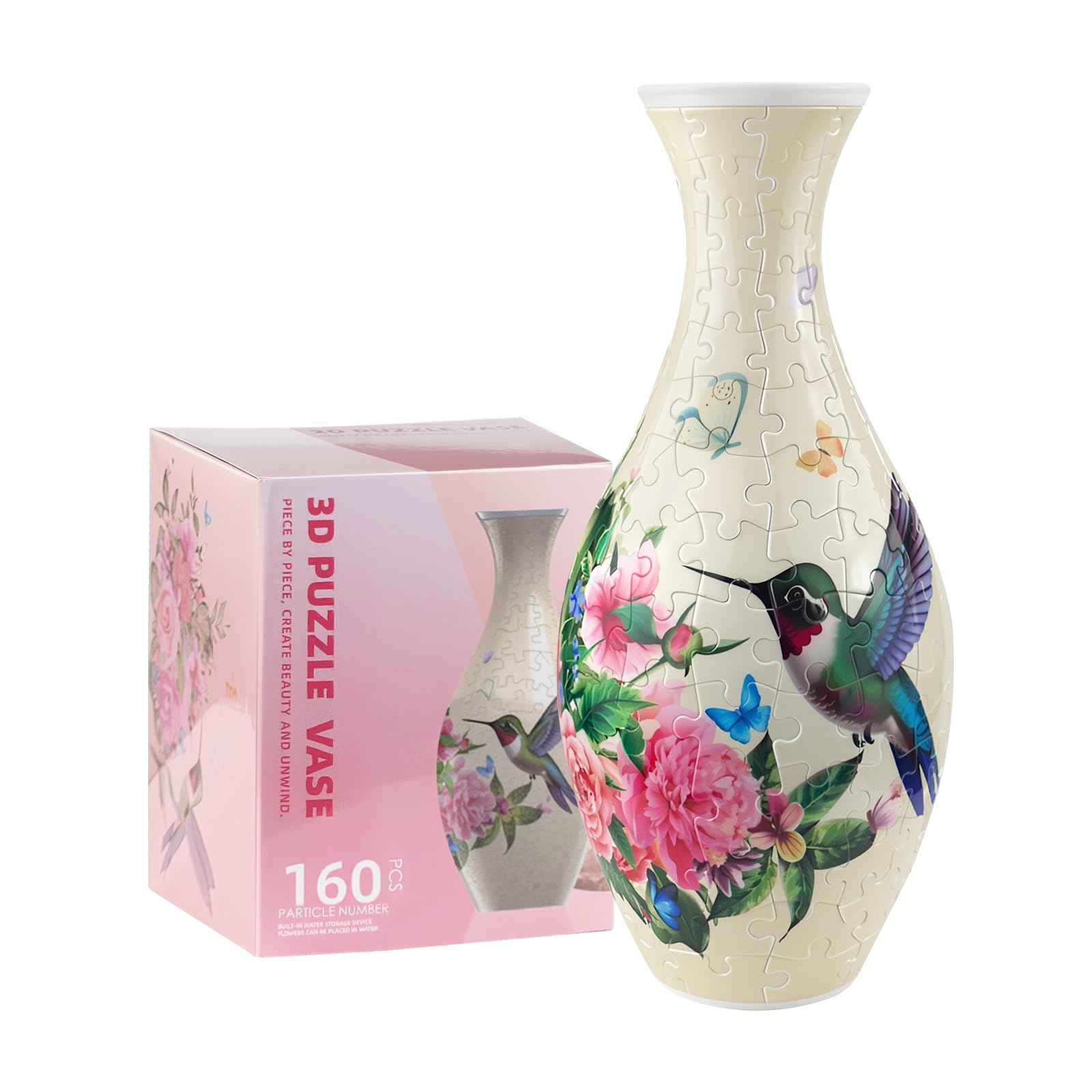Pulchra 3D Puzzles Vase for Adults 160PCS Curved Plastic DIY Unique Flower Vase Crafts for Adults House Warming Gift for Flowers Arrangements and Home Decoration