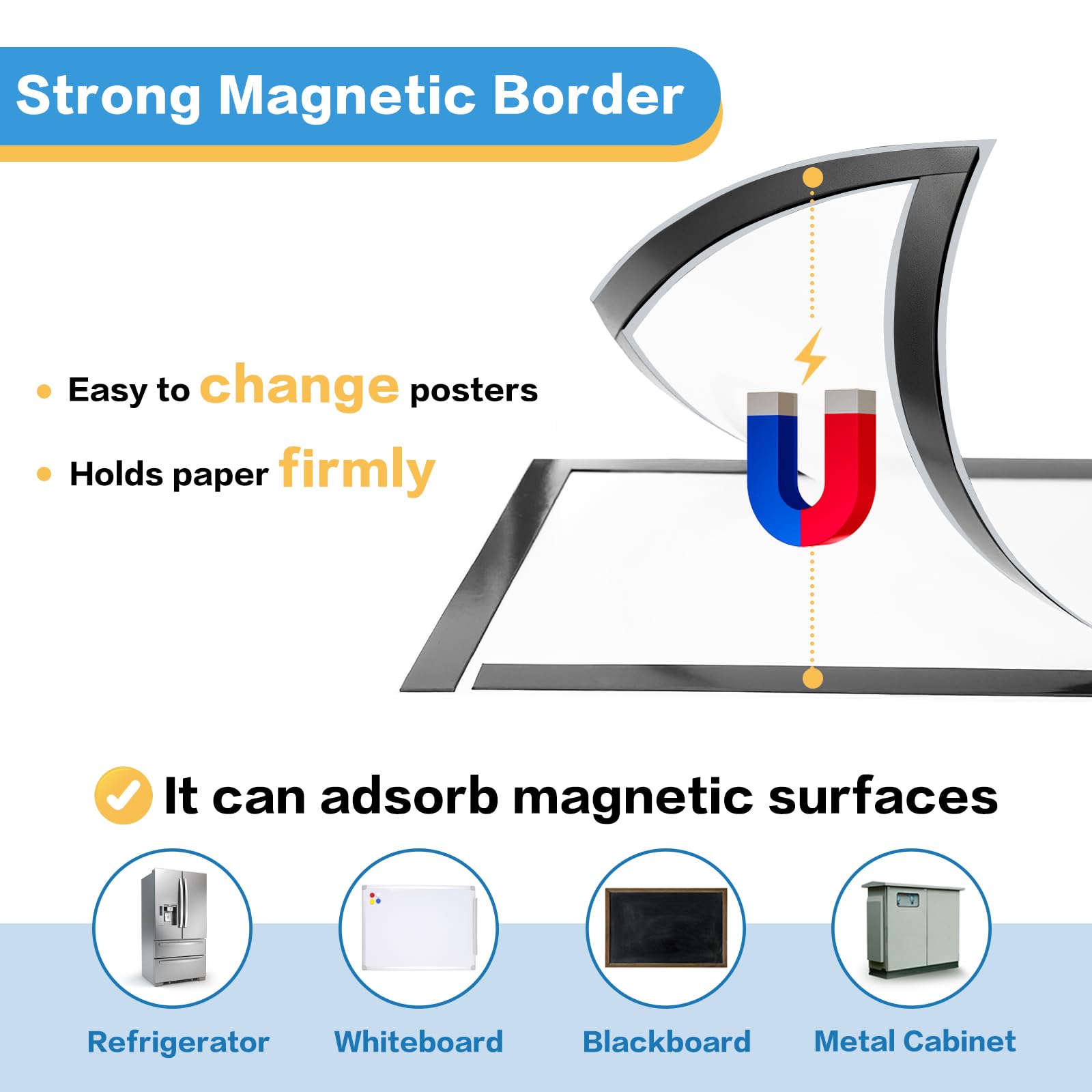 Cadre Magnétique Autocollant VAIIGO A4 - Lot De 2 - Affichage Double Face Pour Documents Et Photos