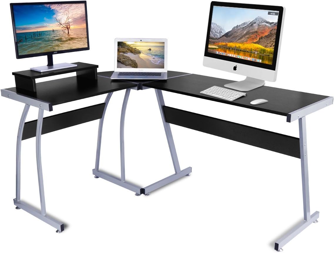 Computer Desk, L-Shaped Desk, Gaming Desk, Home Office Desk