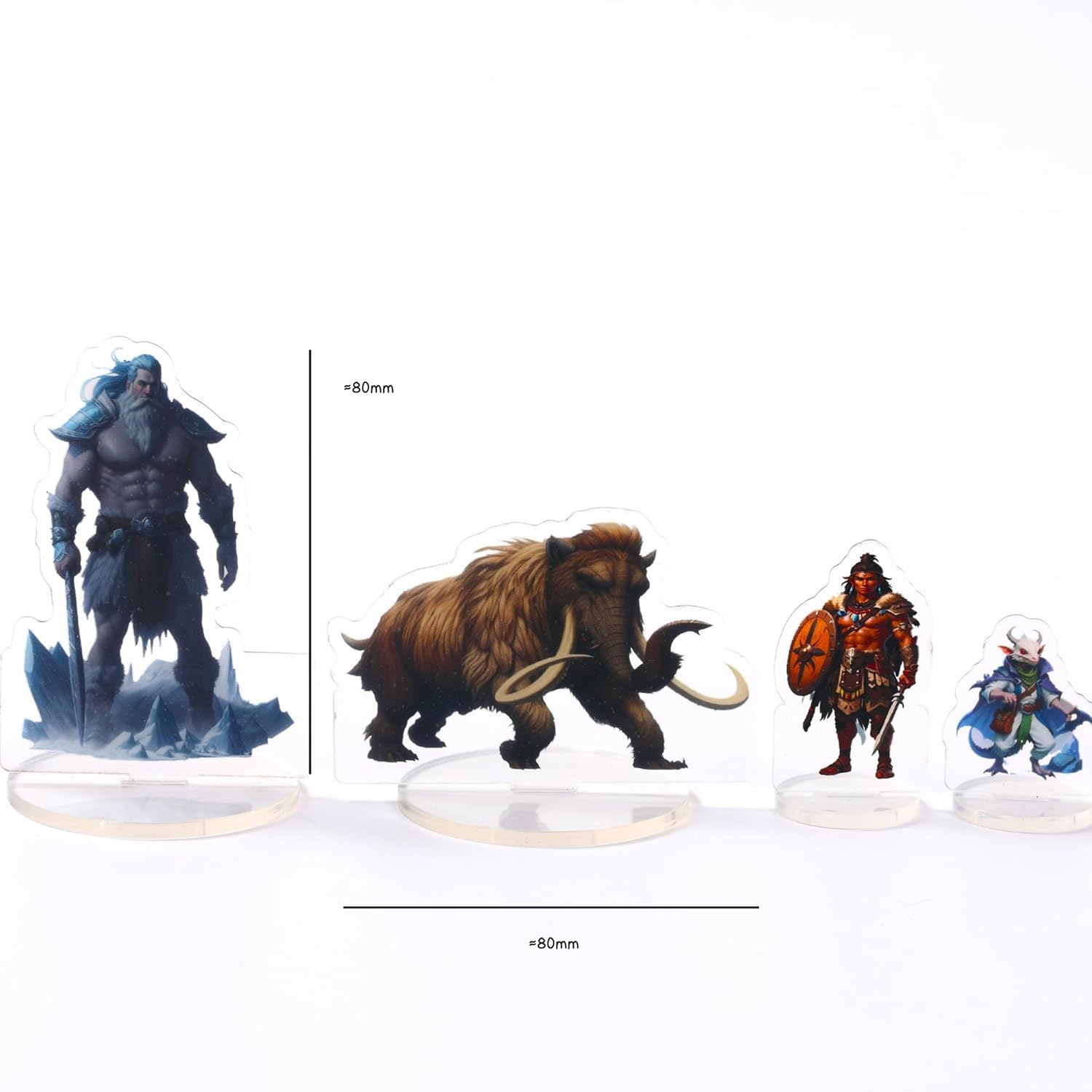 DND Miniatures Dungeons and Dragons Starter Set 20 Fantasy Art Minis for D&D 5E Flat Plastic Figures for Pathfinder TTRPG Accessories Tabletop RPG Games DM Gift