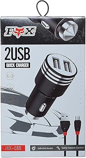Dual Ports Car Charger with Micro USB Cable 4.8A Black
