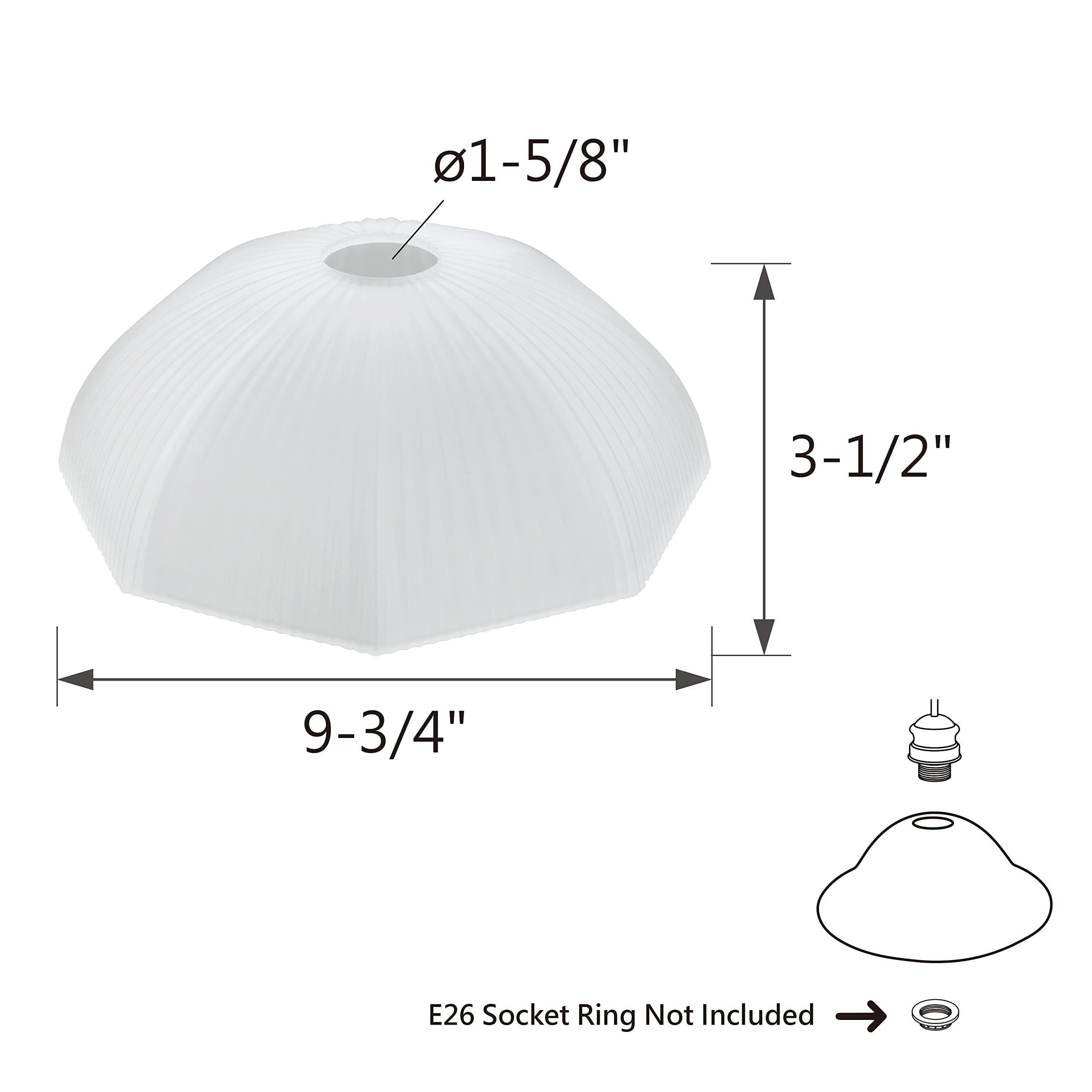 Aspen Creative 25305-64-1, Frosted Octagon Glass Shade for