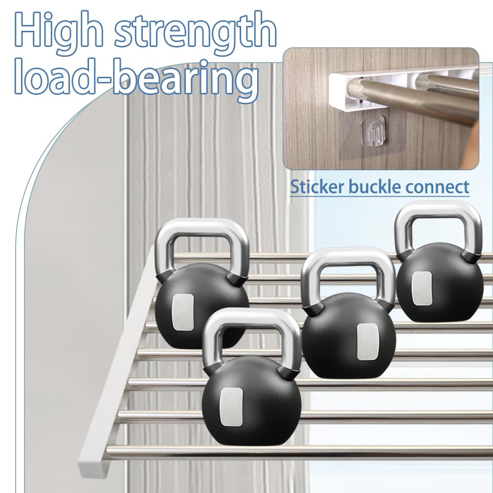Hershii Scaffale estensibile di tensione dell'armadio, Nessuna perforazione, scaffale regolabile dell'organizzatore dell'armadio (（55-90） x43 cm)
