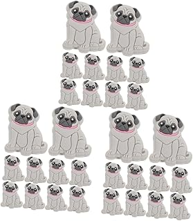 SEWACC 30 Peças Contas De Silicone Pug Contas De Mordedor Contas Espaçadoras De Silicone Personagens Contas De Borracha Contas De Silicone De Animais Contas De Dentição De Silicone Pug