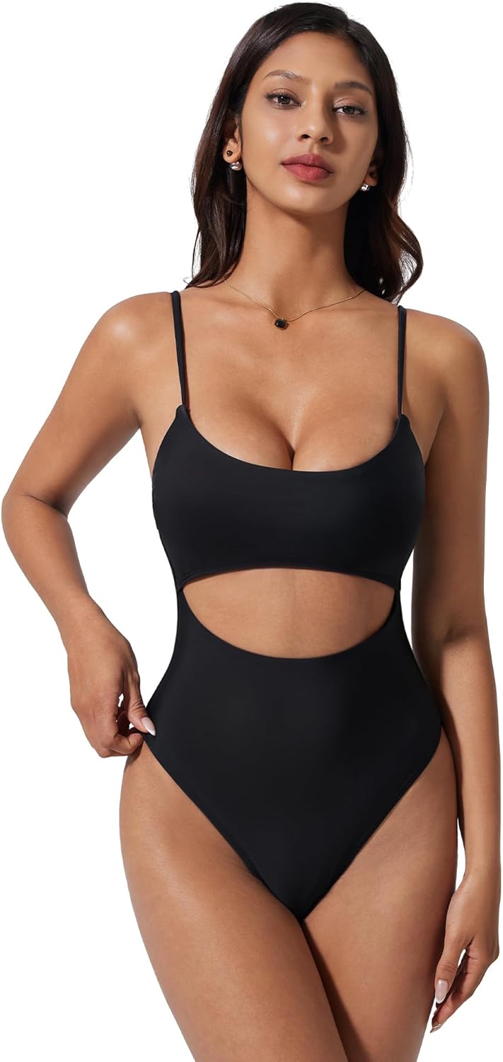 SUUKSESS Women Sexy Cut Out One Piece Swimsuit Tummy Control High Cut Bathing Suit - Image 5
