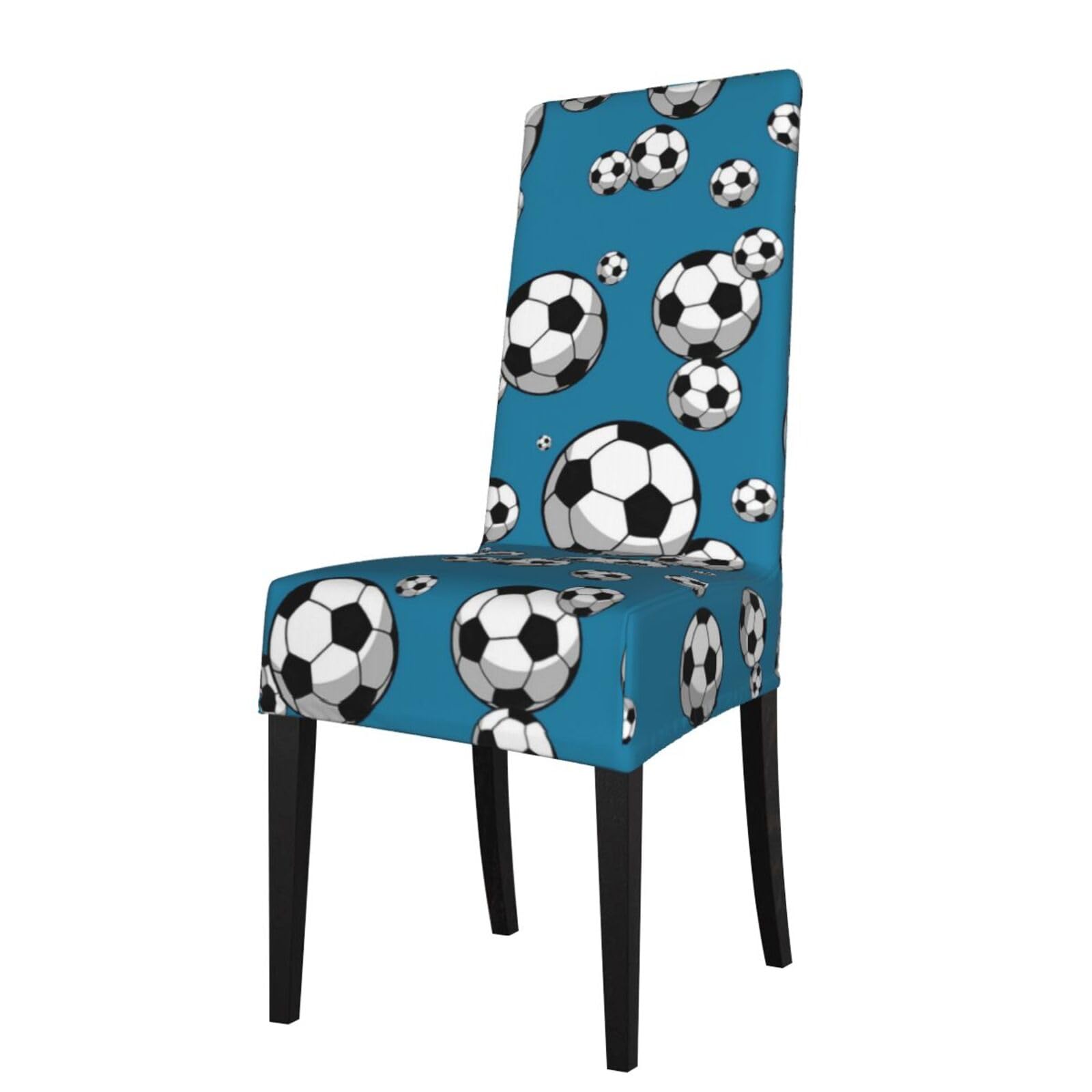 LKYMOH Soccer Football, Chair Covers Stretch Chair Slipcovers for Dining Room, for Party Pet Protection Universal Fit Soft Polyester
