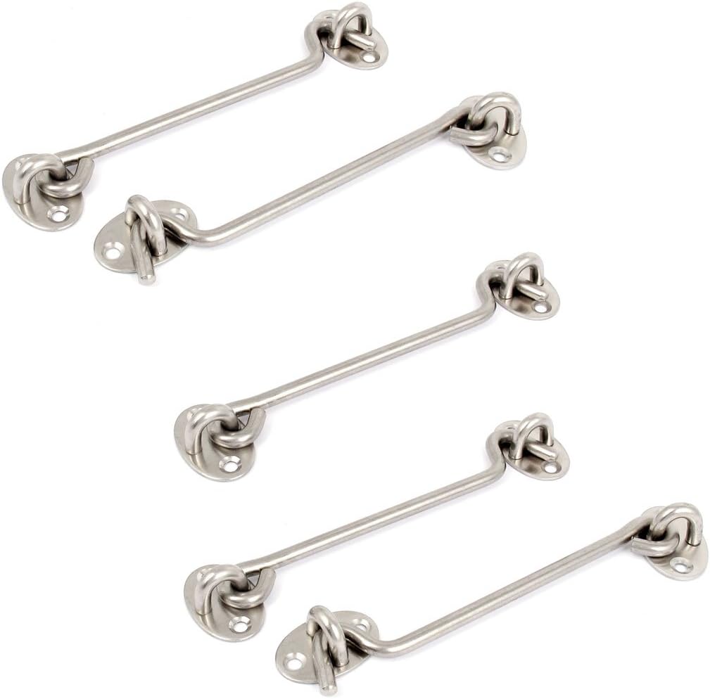 6" Stainless Steel Cabin Hook Eye Catch Shed Gate Door Lock Latch Holder 5pcs (92388b795da36eb76319d442002d48fe)