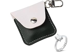 Portable Leather Ring Keychain Holder