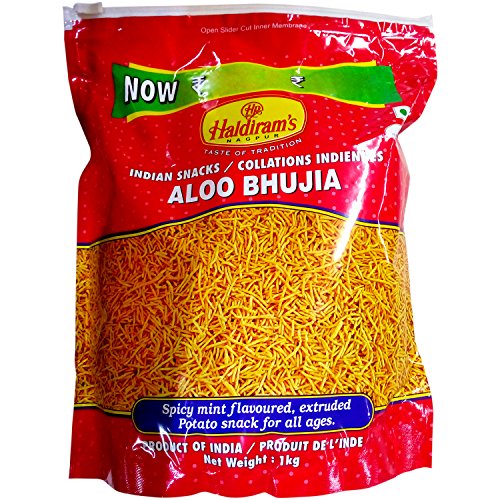 Haldiram’s Snacks – Aloo Bhujia, Crunchy and Tasty Snacks, 1Kg Pouch Haldiram’s Snacks – Aloo Bhujia, Crunchy and Tasty Snacks, 1Kg Pouch
