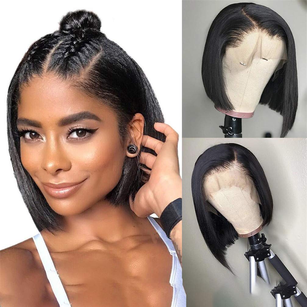 Perruque cheveux humains avec ligne naturelle pré-plumée et finition invisible lace front