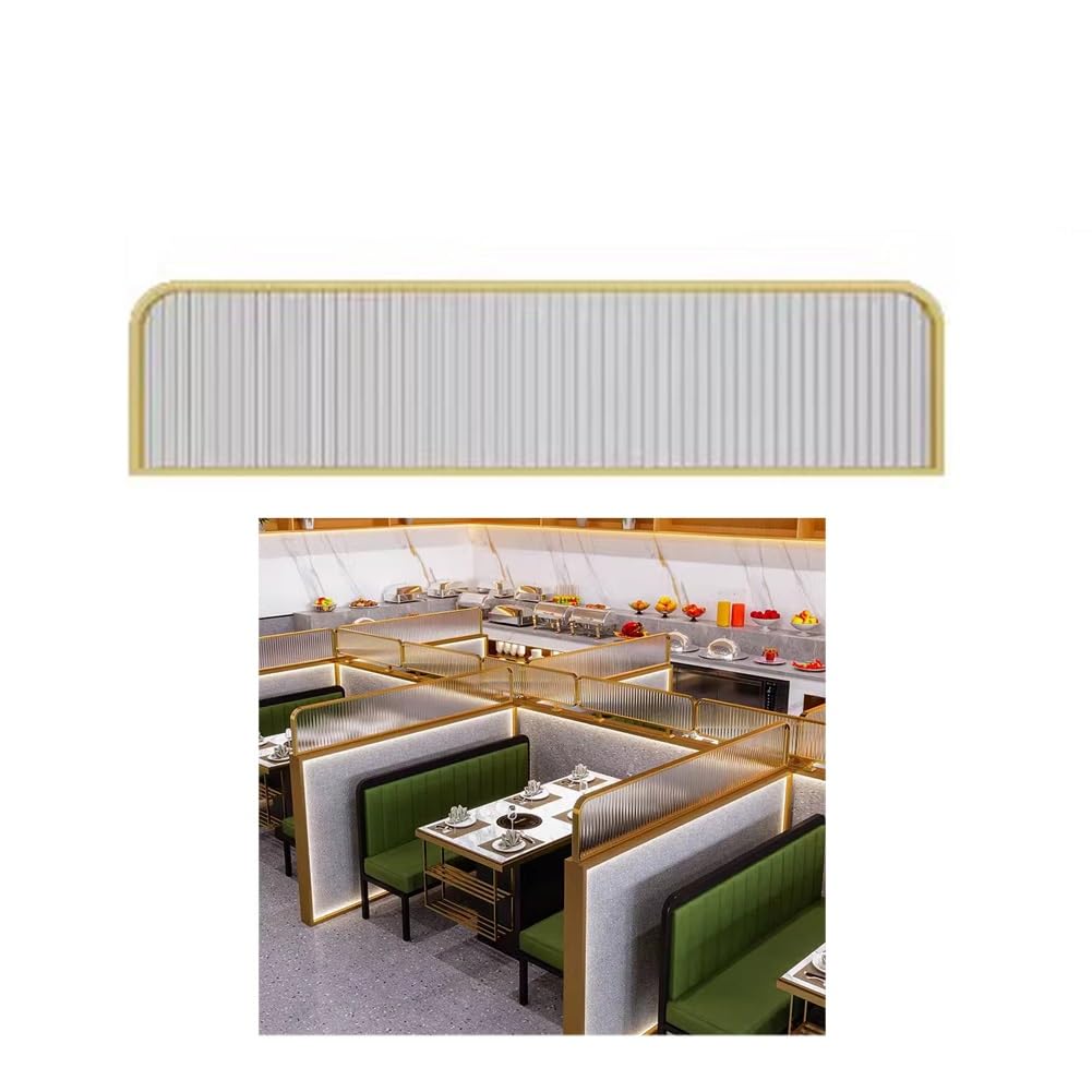 POTUBI Desk Privacy Dividers, Divider Glass Partition 100x25cm Multicolor(Gold)