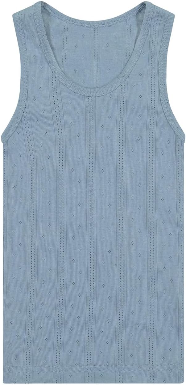 Buyless Fashion Boys Scoop Neck Tagless Undershirts Soft Cotton Tank Top (6 Pack) 7-8
