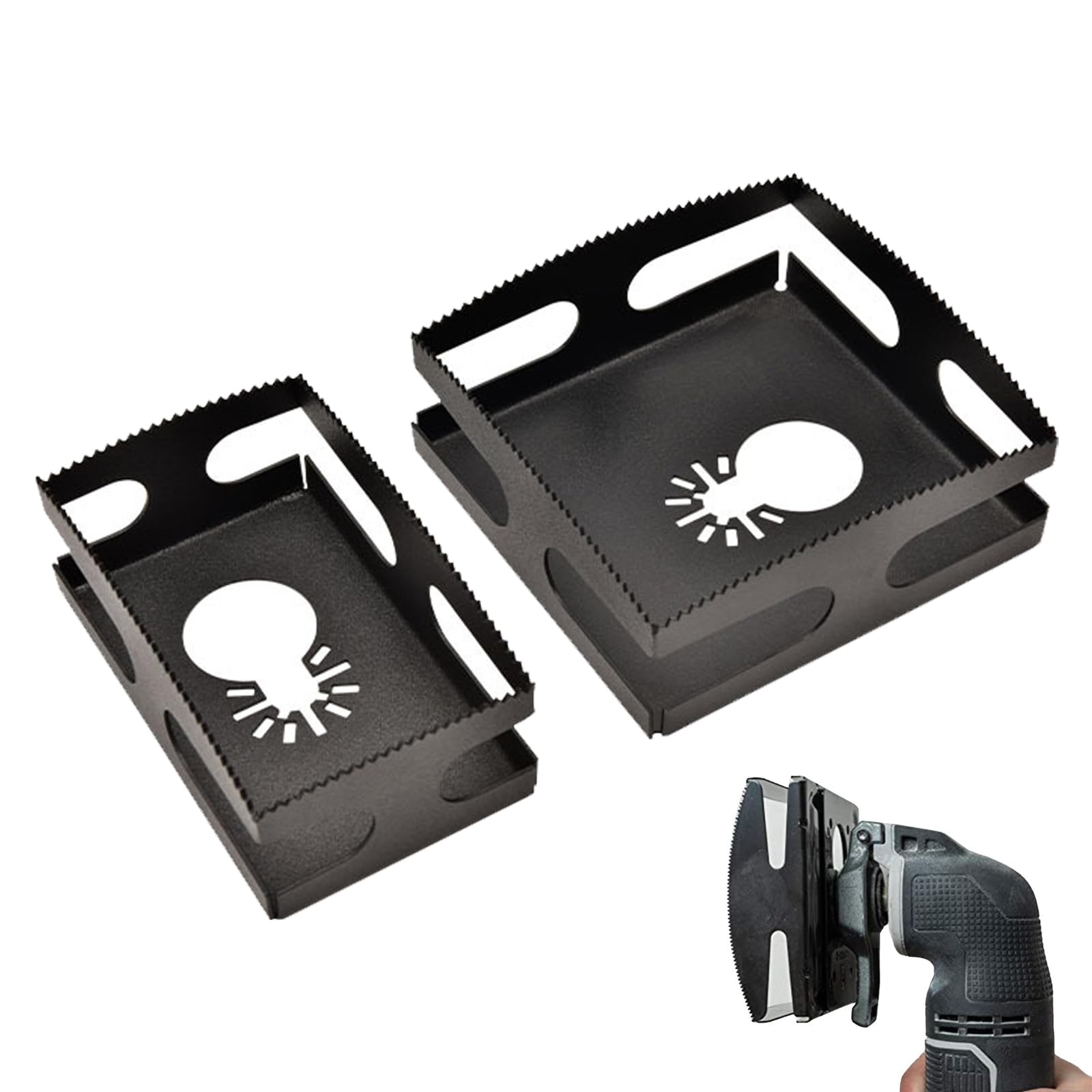 スクエアスロットカッター 電気壁コンセントカッター スイッチボックスソー用アタッチメント 2個セット 鋭く滑らか 耐摩耗 作業効率が向上し 石膏ボード/乾式壁/木材 スイッチ開口用 マルチツール 刃 大工道具