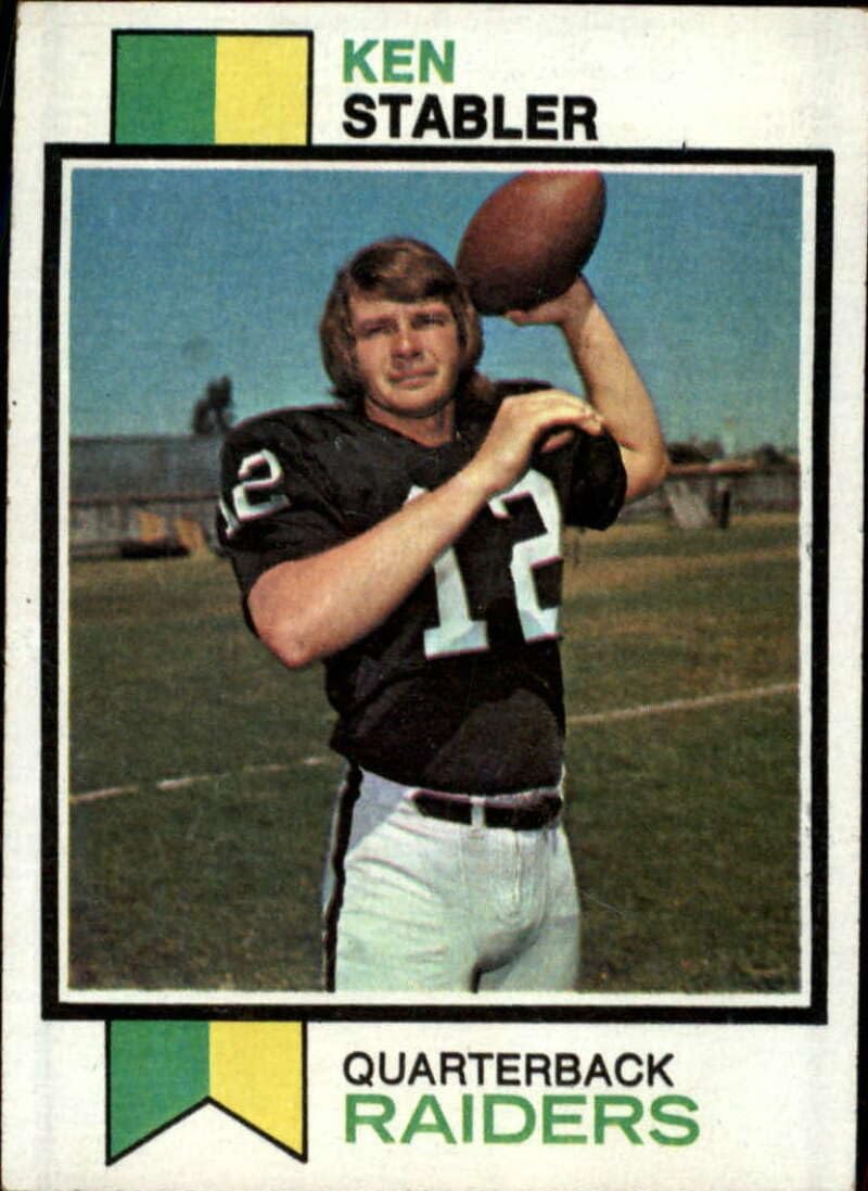 1973 Topps Football #487 Ken Stabler RC Rookie Oakland Raiders Set Break 1 (See Scan for Actual NFL Trading Card you will receive)