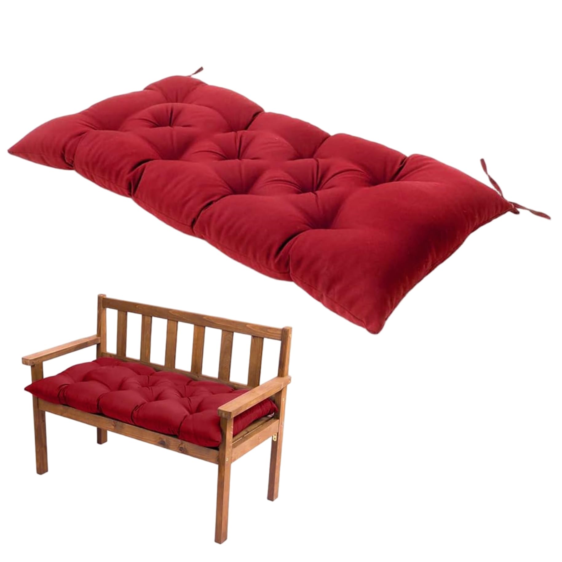 Coussin de banc d'extérieur doux rouge 47x20 pouces haute densité