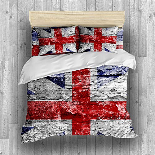 NYLIN Parure De Lit Drapeau National Housse De Couette L'Union Jack Vintage,1 Et 2 Personnes Lit 135/140/200/220,2/3/4 PCS Housse De Couette/Taies d'oreiller/Drap (Couvre Oreillers×2,04) Cover