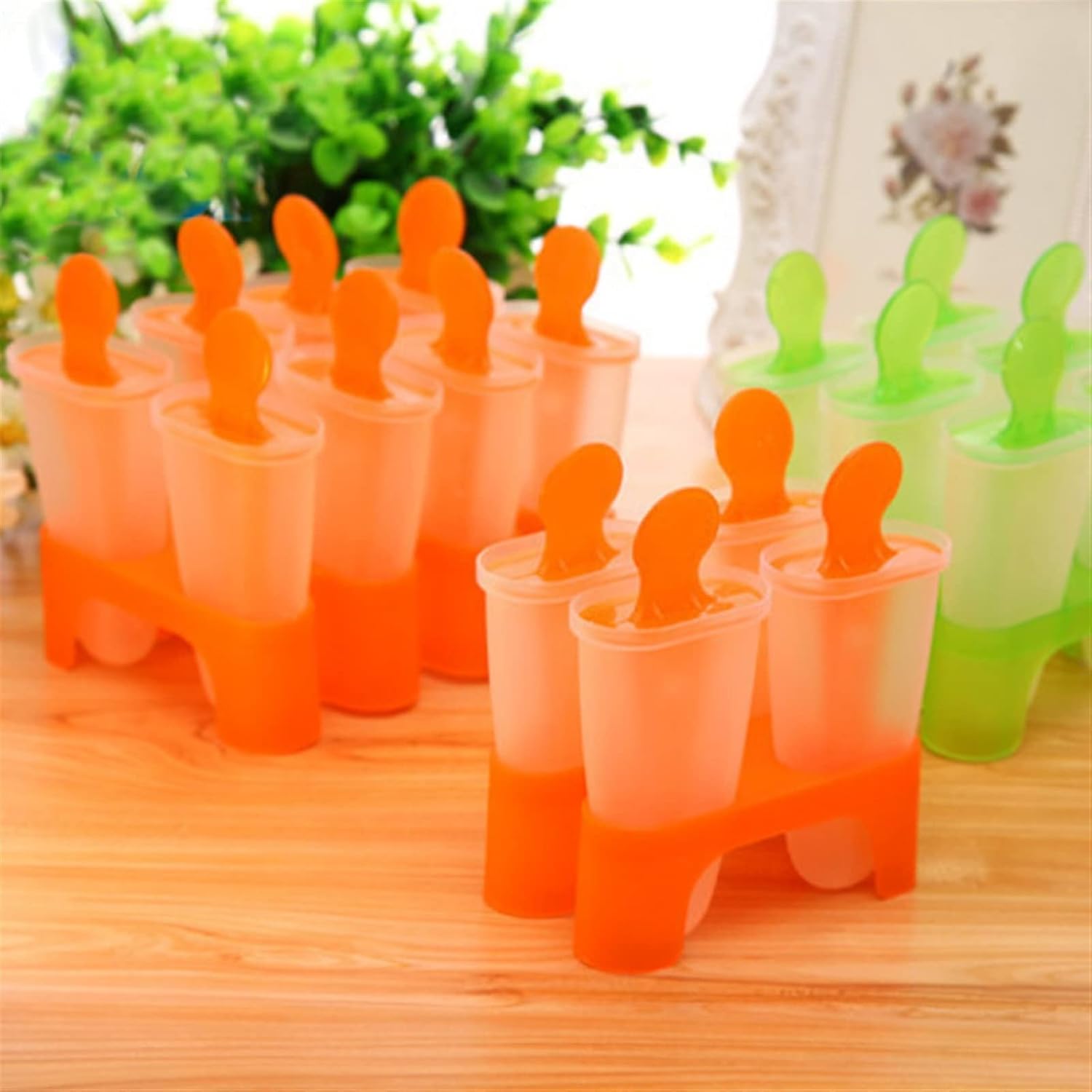 Ice Pop Molds Ice cube mold kitchen tools DIY ice cream lollipop popsicle summer accessories(Rojo)