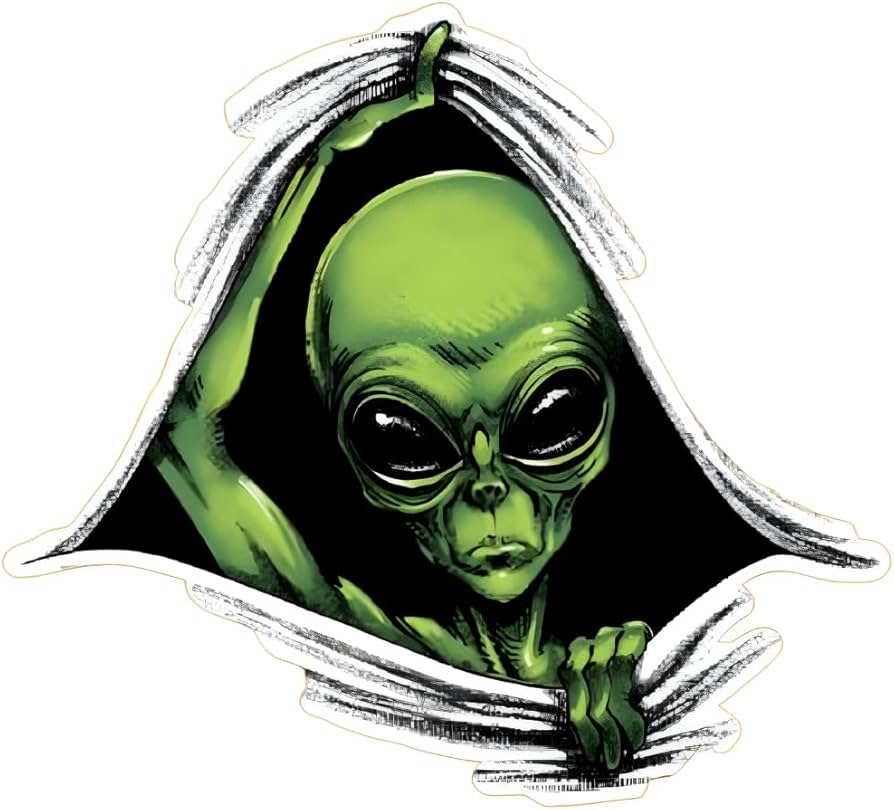 CXチャレンジ　 KEEP YOUR EYES エイリアン pr+ Amazon.com: Generic Curious Alien Sticker, Green, RTY888dr