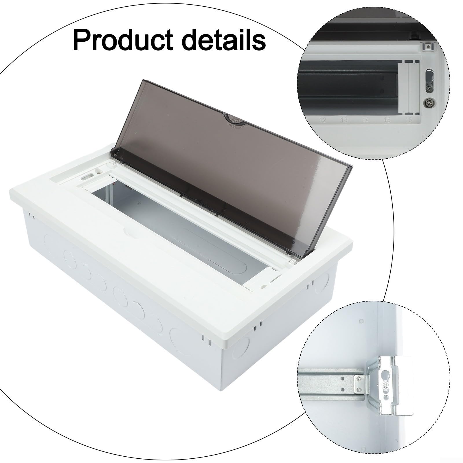 16 spazi interni centro di carico bianco montaggio a filo interruttore pannello con guida DIN per sistema di cablaggio elettrico domestico Protezione sicura materiale PC (16-circuit)