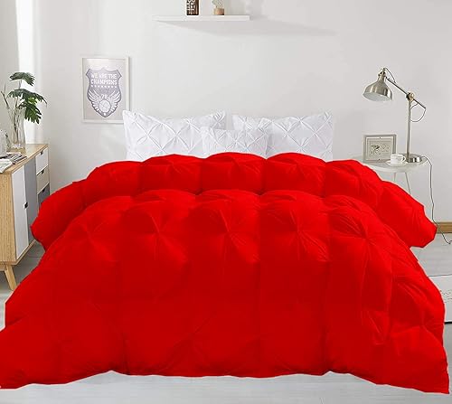 Miniatura 3 de Edredón plisado de plumón alternativo de 1500 hilos con aspecto de estrella, tamaño Queen de 98 x 98 pulgadas, 1 edredón y 4 fundas de almohada,