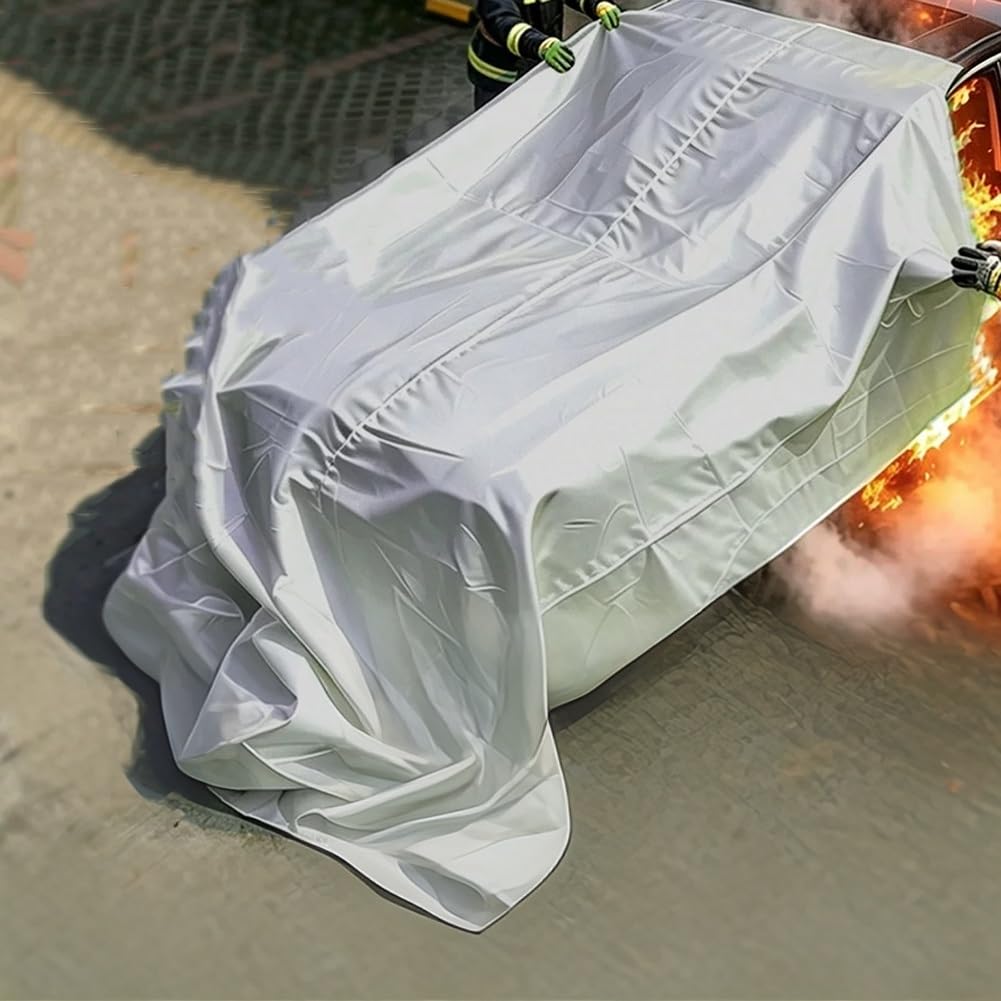 Rygcrud Manta ignífuga de Emergencia para Coche - Resistencia a temperaturas de 932/1112/1832/2192 °F, Mantas ignífugas de Seguridad para vehículos eléctricos, Camiones y Motocicletas(500℃,3x4m)