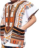 RaanPahMuang Unisex Bright Africa Colour Children Dashiki Cotton Shirt