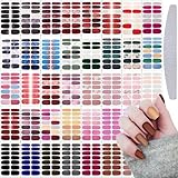 Maitys 560 Pieces 40 Sheets Full Wrap Nail Stickers Nail Polish Strips Decals Self Adhesive Gel Fingernail Strips Art Decals with File for Women DIY Craft Decorations(Bright Style)