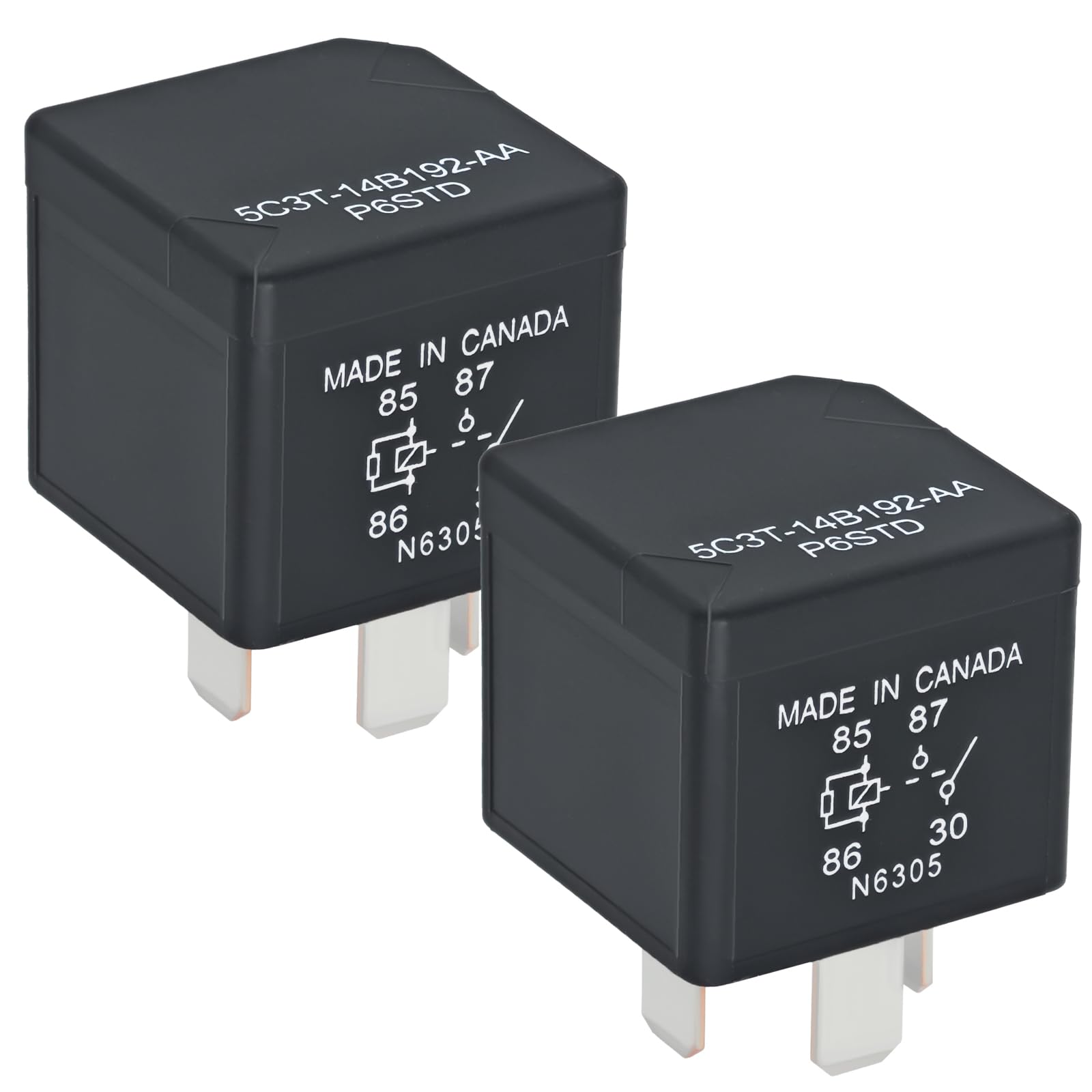 Automotive Relay 5C3T-14B192-AA P6STD (Pack of 2) - 4 Pin Multi-Purpose Relay for Ford-image-26