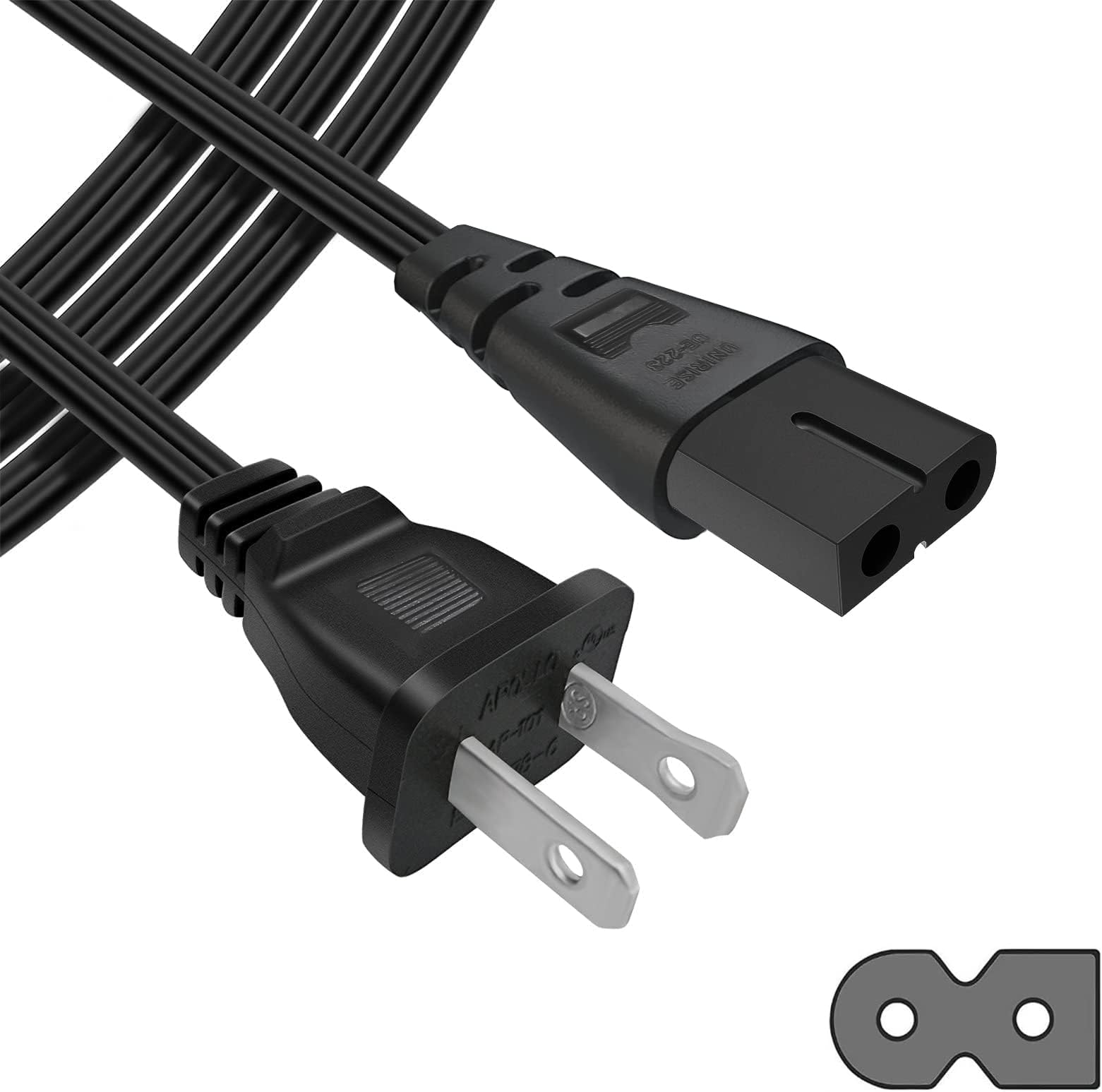 Genuine 6ft AC Sewing Machine Power Cord, Compatible with Brother, Singer, Bernina, White, Baby-Lock, Viking & Pfaff Sewing Machines