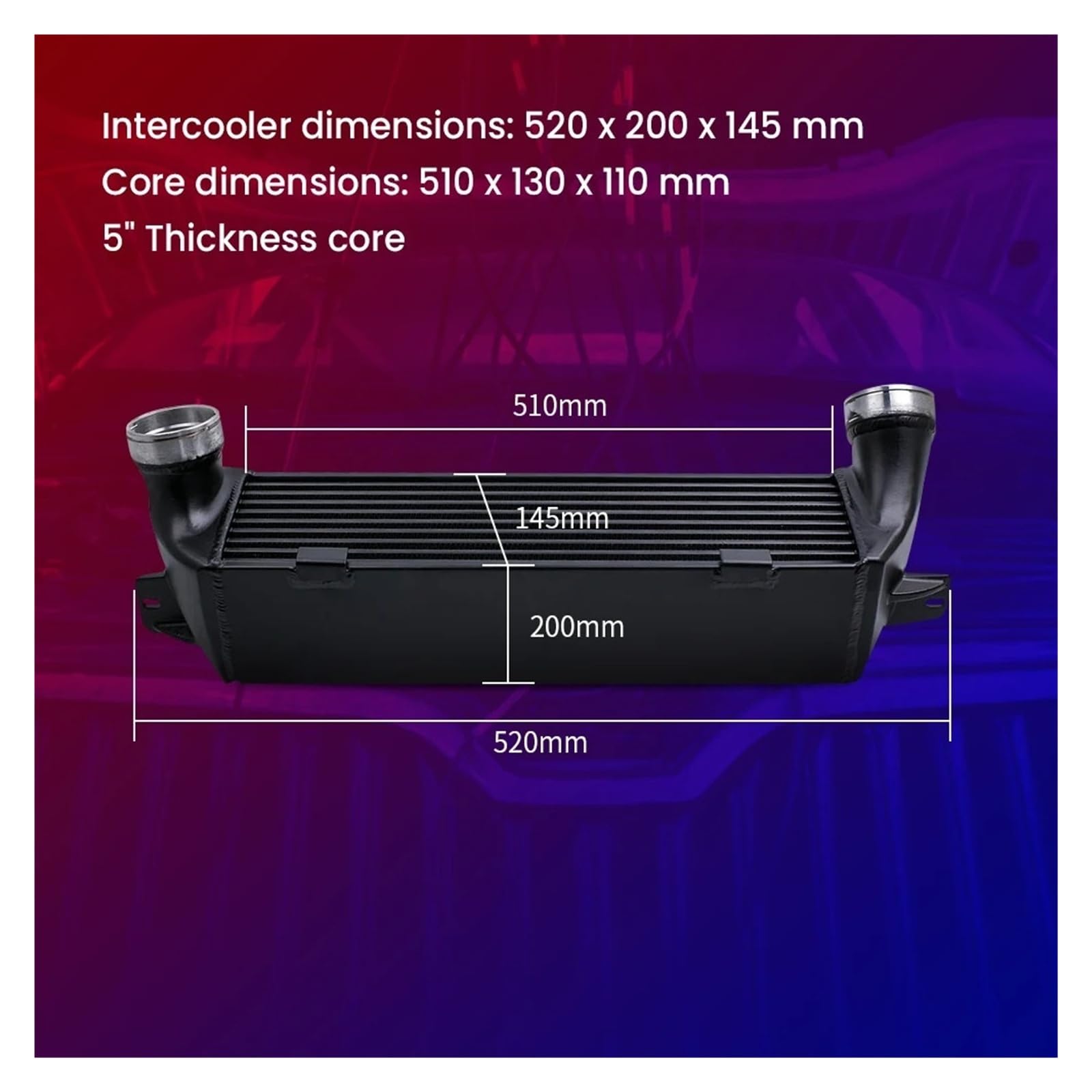 Pasuje Do E82 E80 2008-2011/E90 E92 E93 2006-2011 Przedni Uchwyt E88 135i 1M 335i E89 Z4 130MM Rdzeń Intercoolera Intercooler do turbiny samochodowy