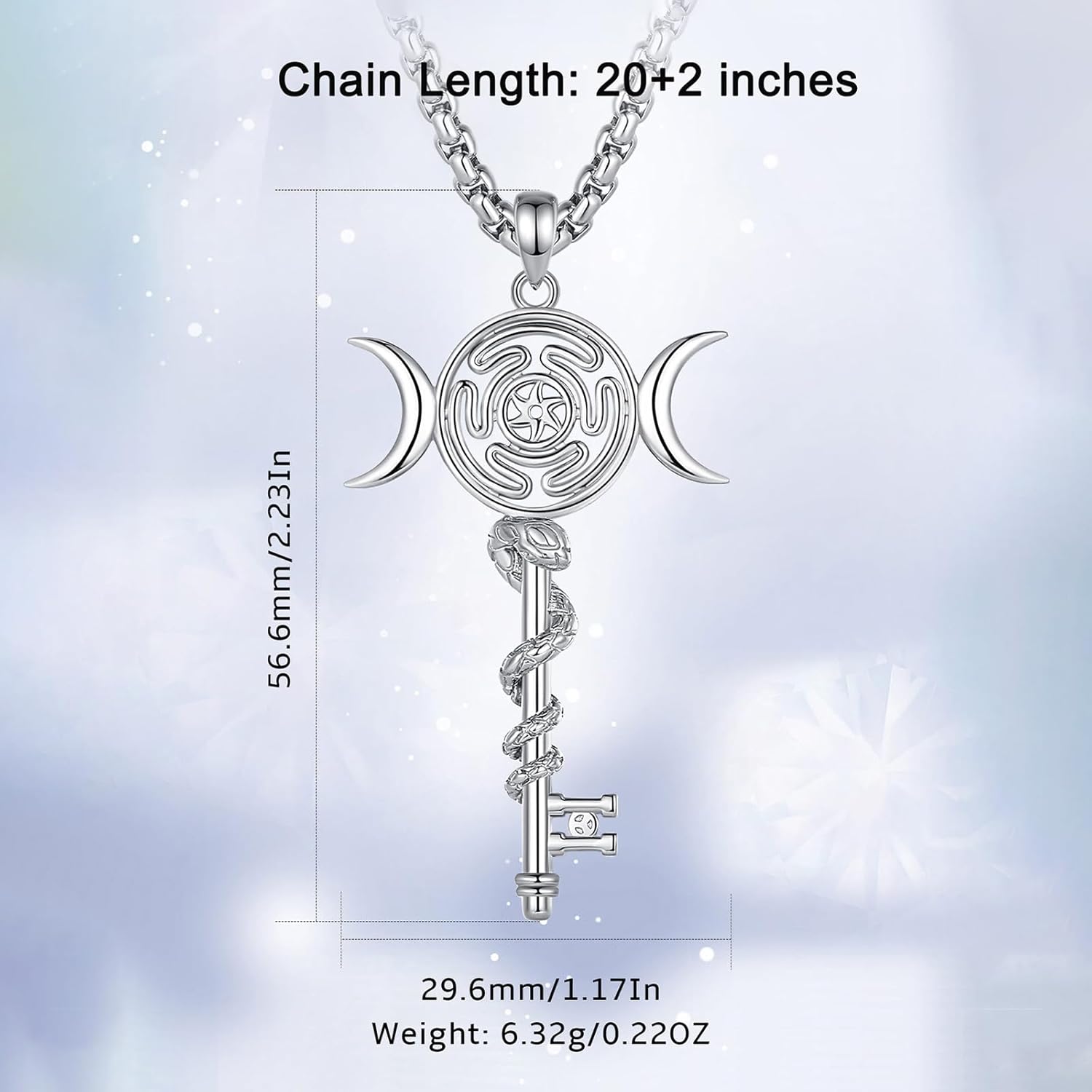 INFUSEU Mystical Hecate Triple Moon Goddess Necklaces, Divine Feminine Protection Gifts - Image 6