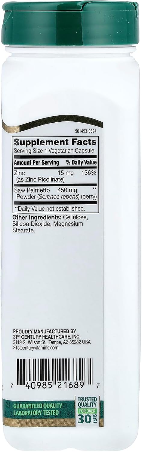 21st Century Saw Palmetto, 200 Vegetarian Capsules