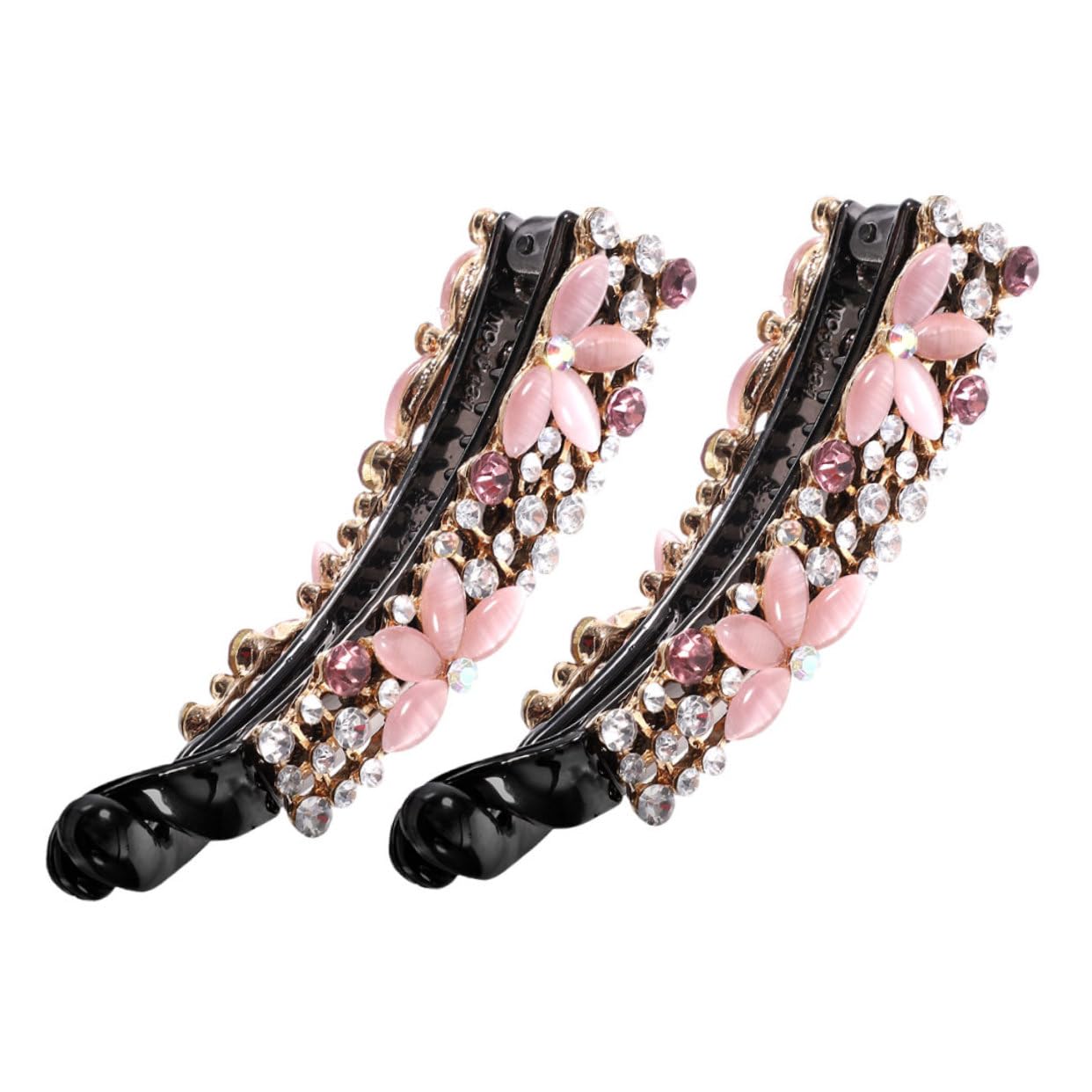 Healeved Sets Elegante Bananen-haarspangen Funkelnde Strasssteine ​​haarschmuck Für Frauen Dicke Pcs